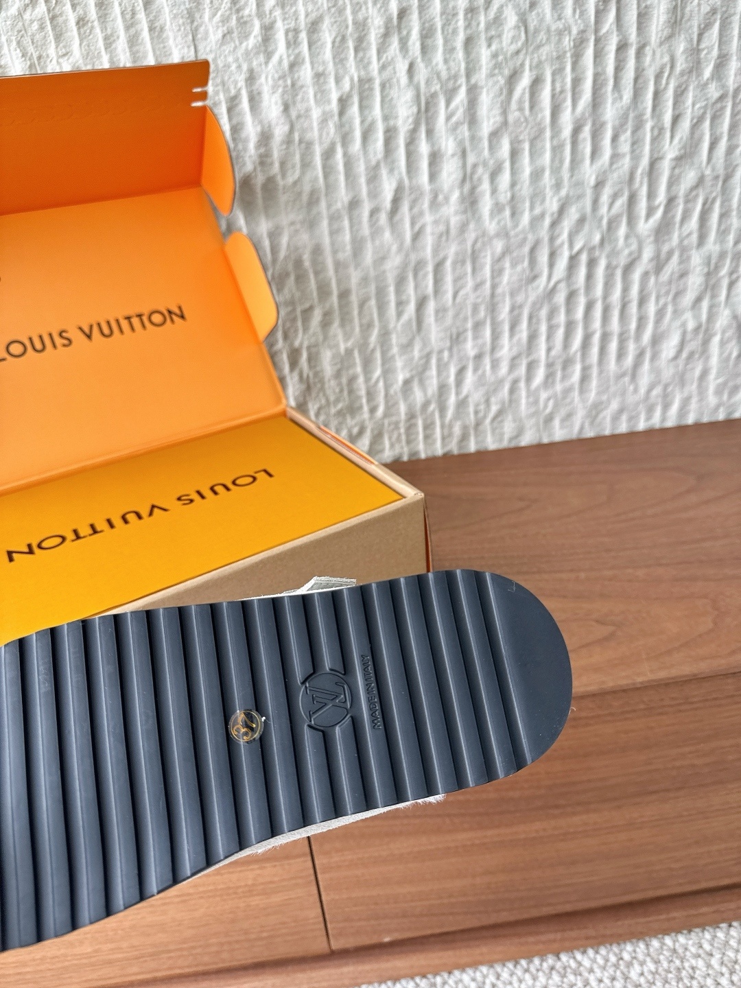 Louis Vuitton Monogram Embossed Shearling Mules - Beige Suede