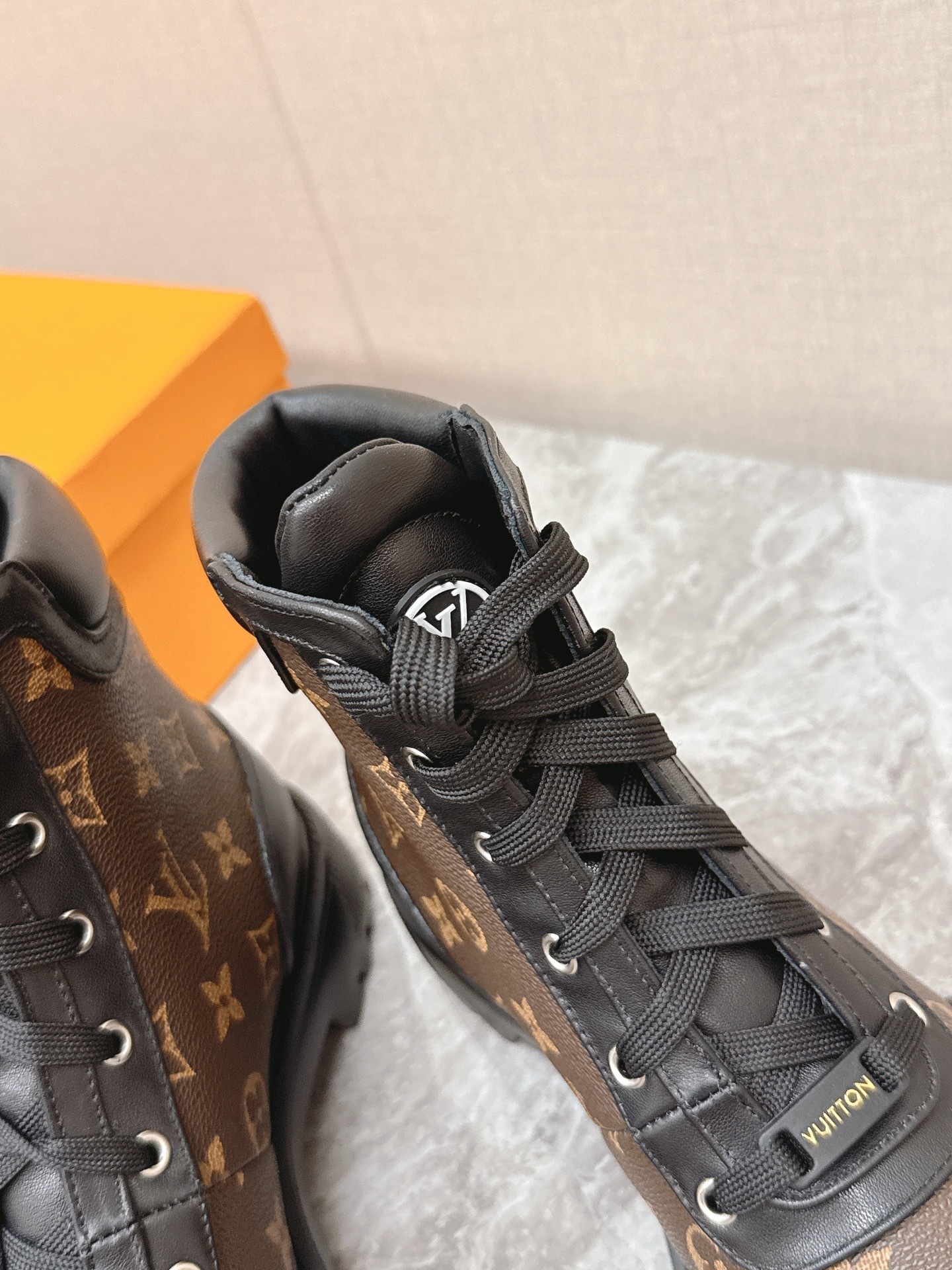 Louis Vuitton Monogram Canvas and Black Leather Ranger Boots