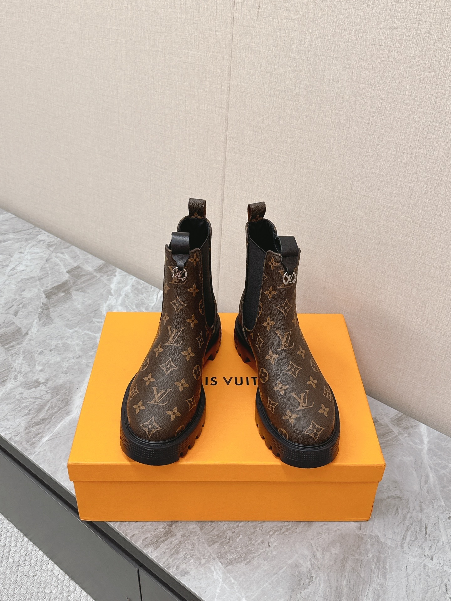 Louis Vuitton Monogram Chelsea Boots - Lug Sole Ankle Boots