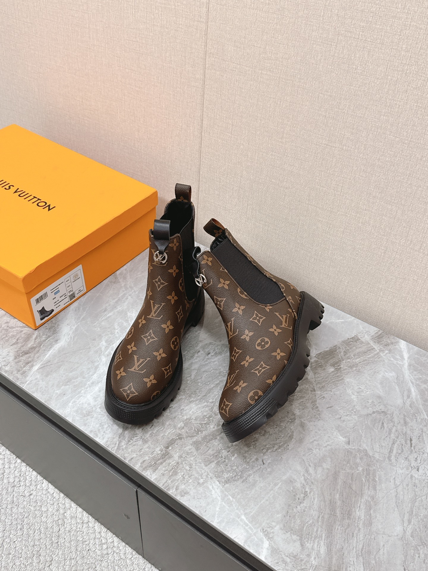 Louis Vuitton Monogram Chelsea Boots - Lug Sole Ankle Boots