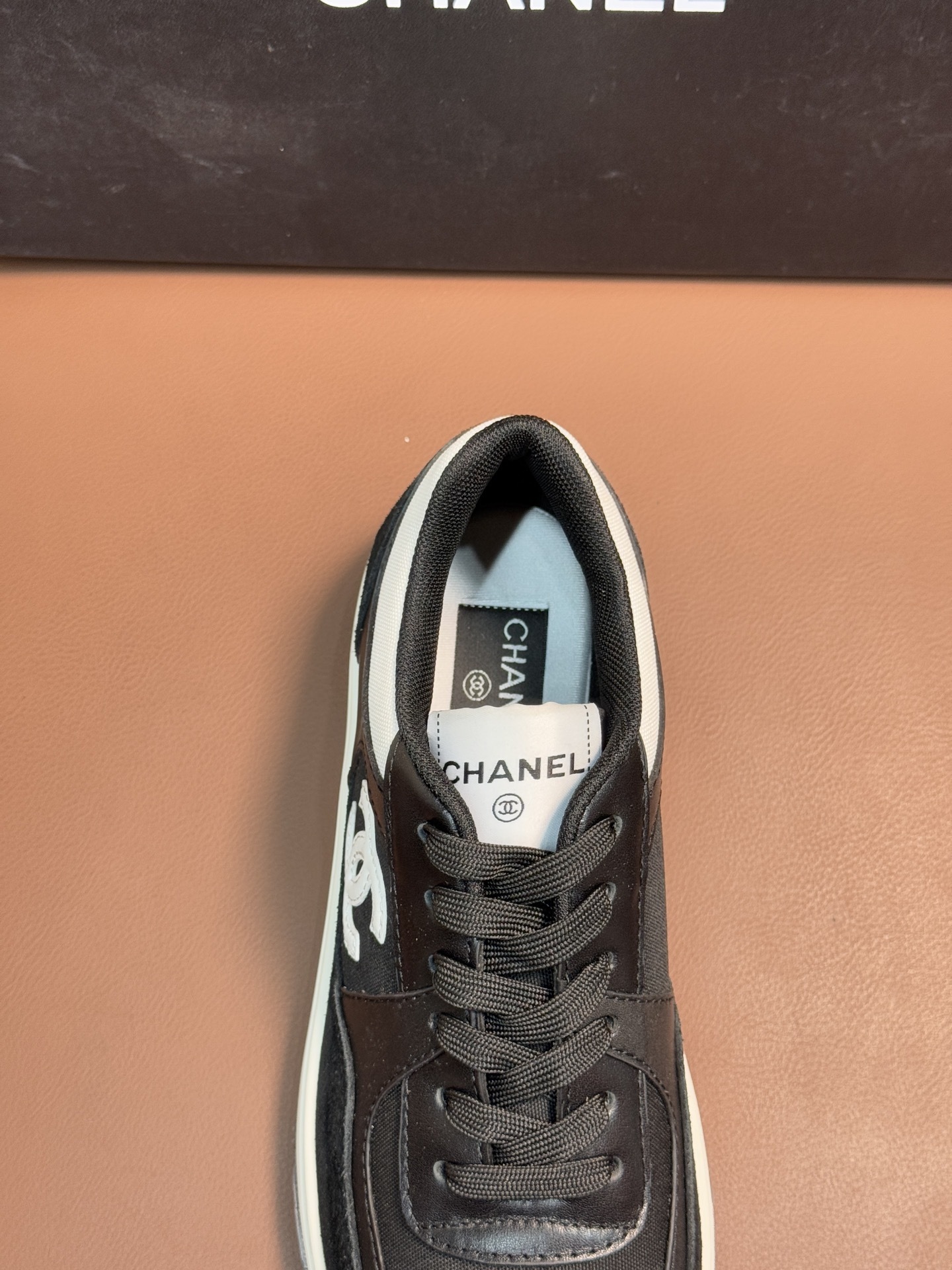 Chanel Black and White Low-Top Sneakers - Luxury Leather Trainers