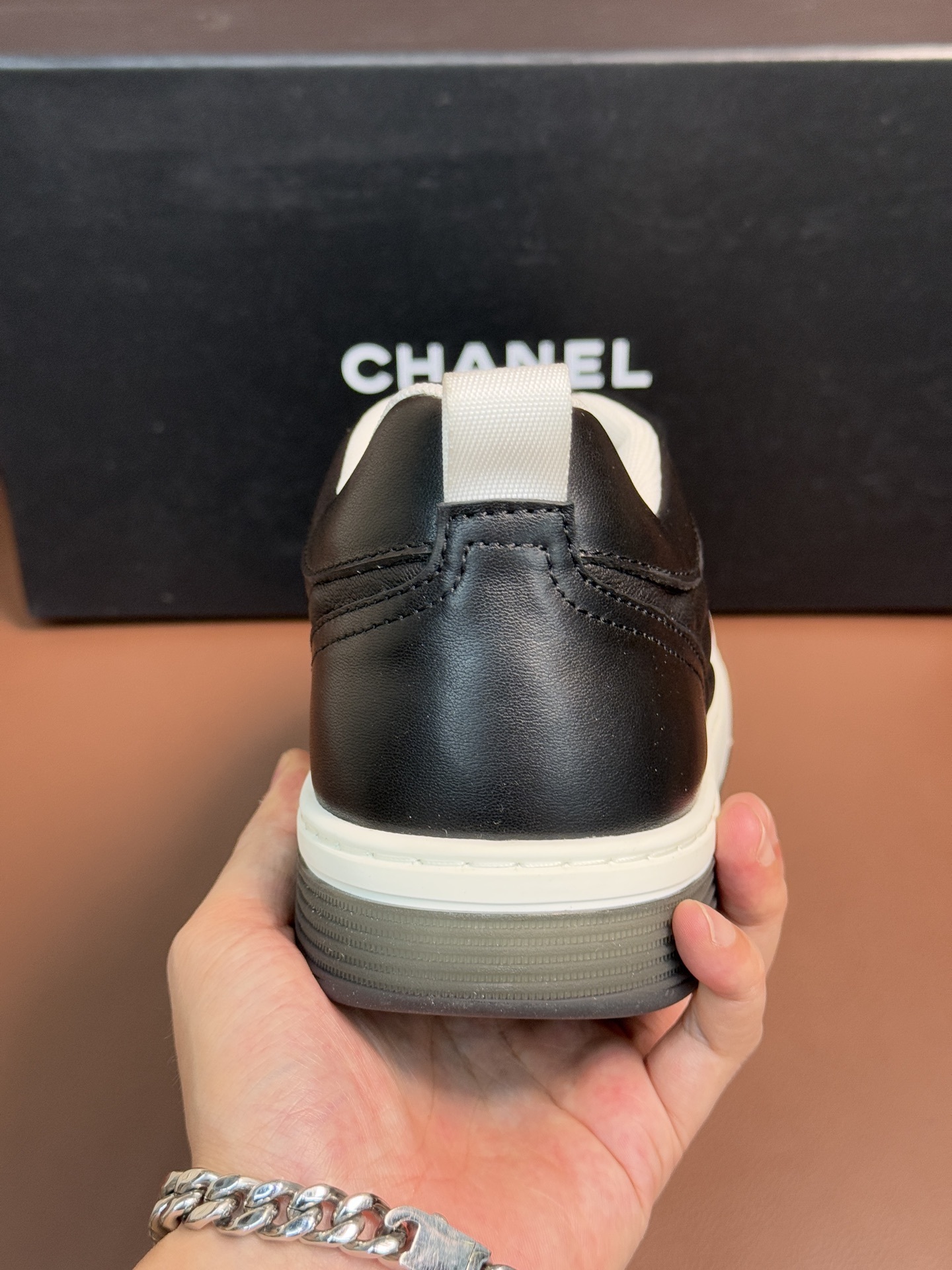 Chanel Quilted Leather Sneakers Black & White Designer Trainers