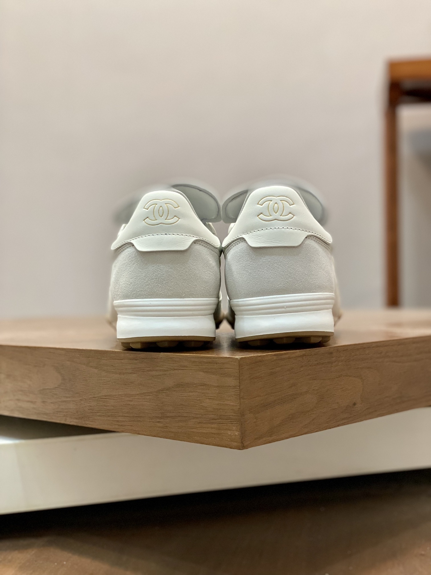 Chanel White Quilted Leather Sneakers with Gum Sole