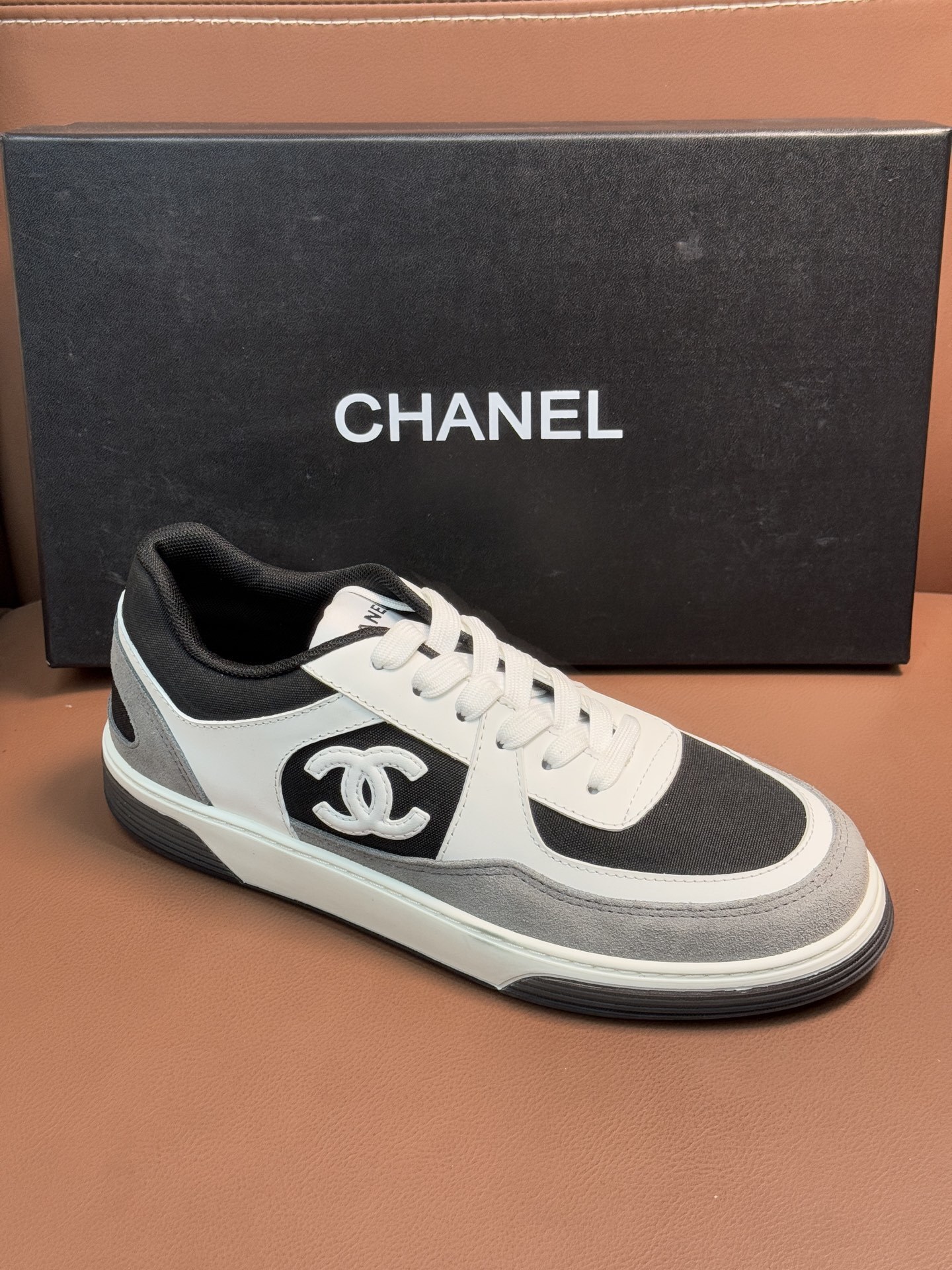 Chanel Luxury Black & White Low-Top Sneakers - Premium Designer