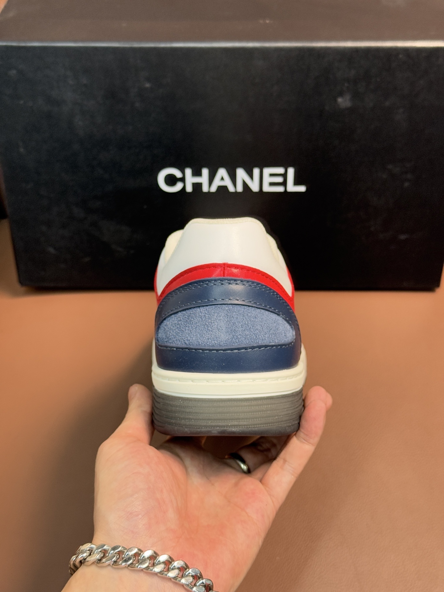 Chanel Women's Tricolor Leather Sneakers - Iconic CC Logo Shoes