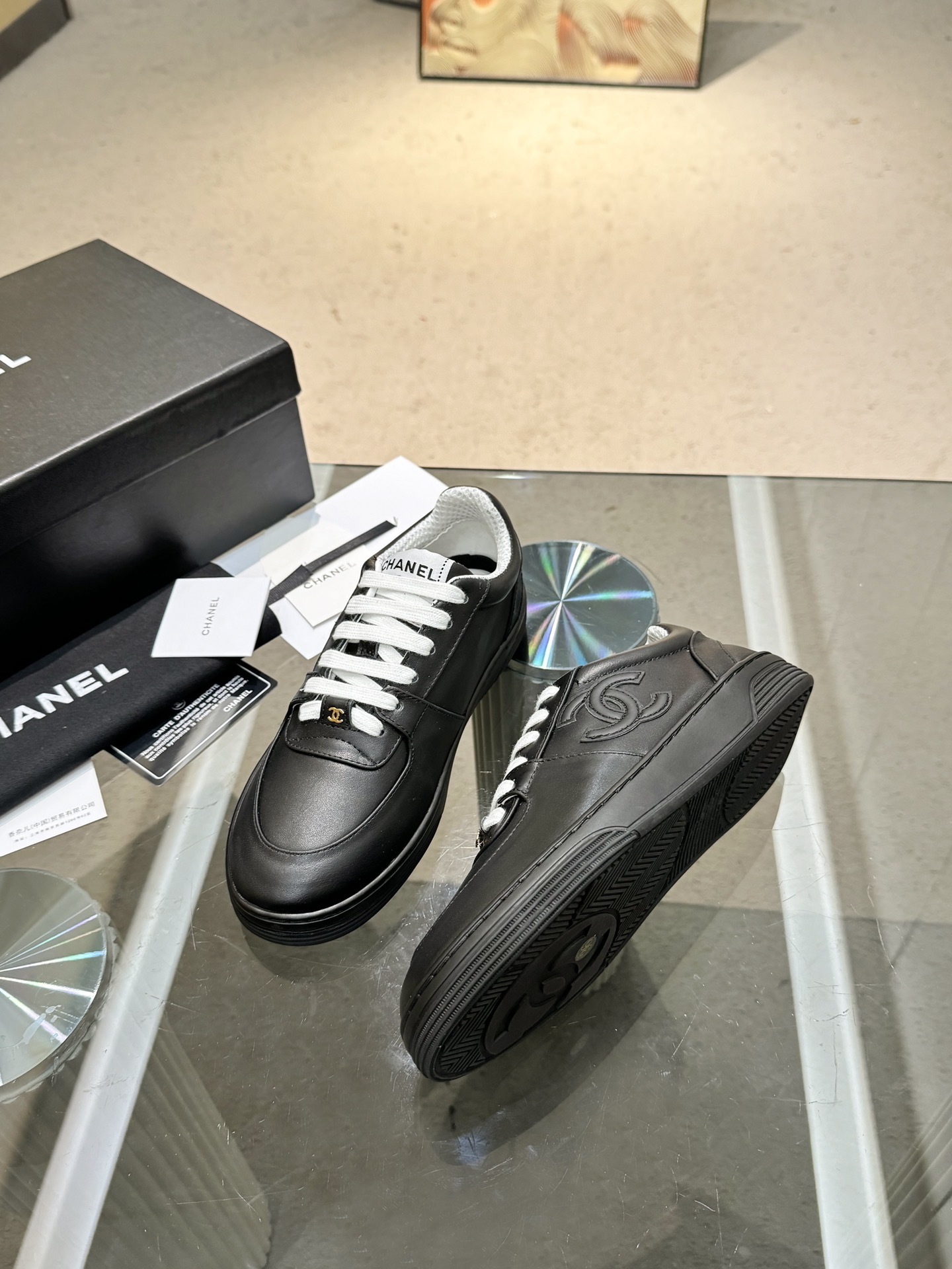 Chanel Women's Luxury Leather Sneakers - Elegant Designer Trainers