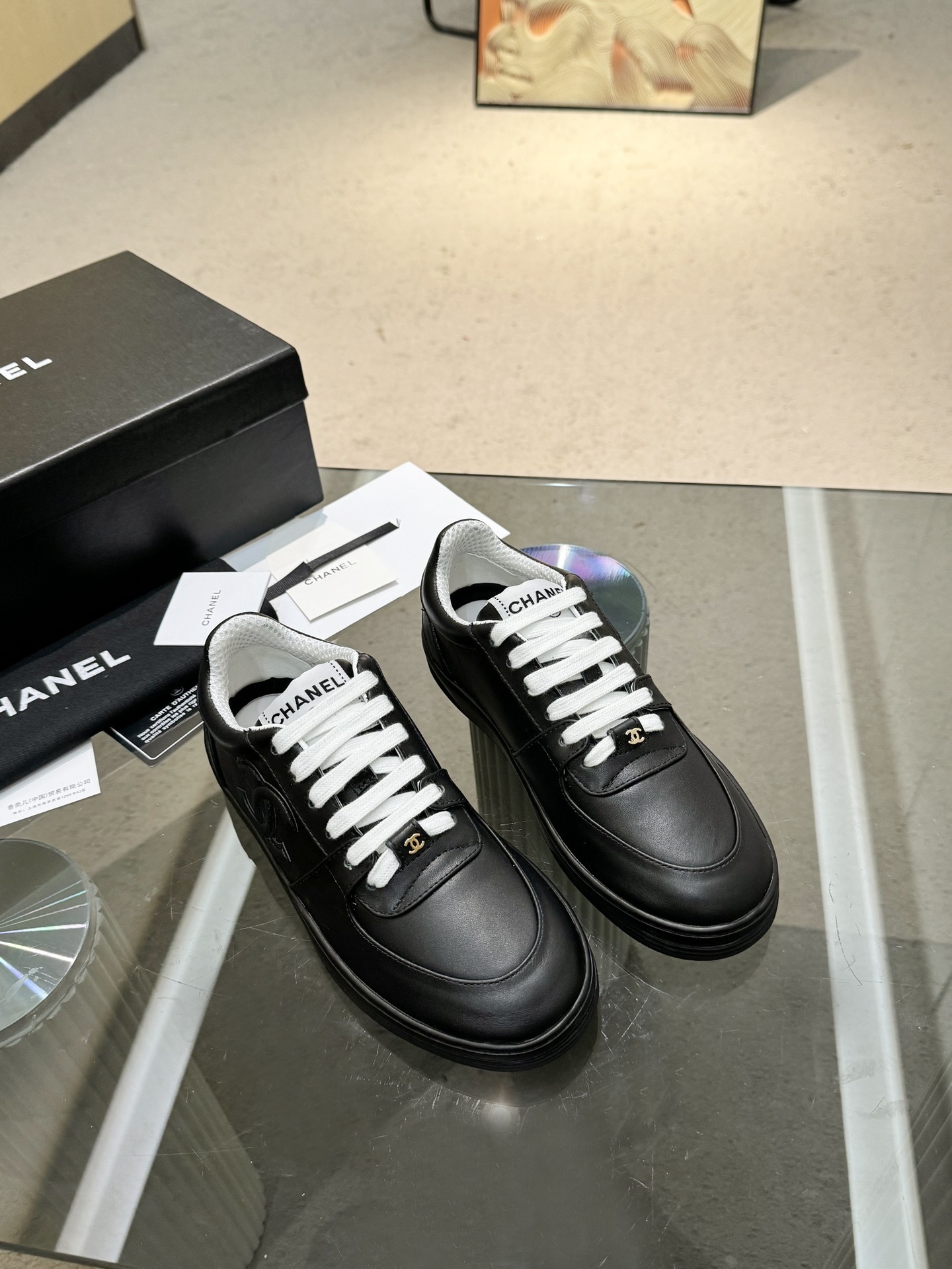 Chanel Women's Luxury Leather Sneakers - Elegant Designer Trainers
