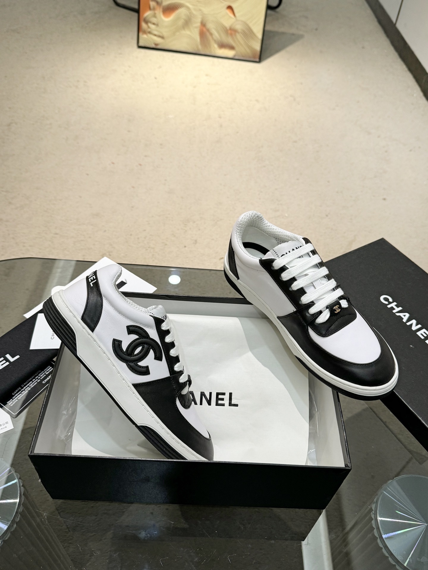 Chanel CC Logo Leather Sneakers - Premium Designer Fashion Trainers