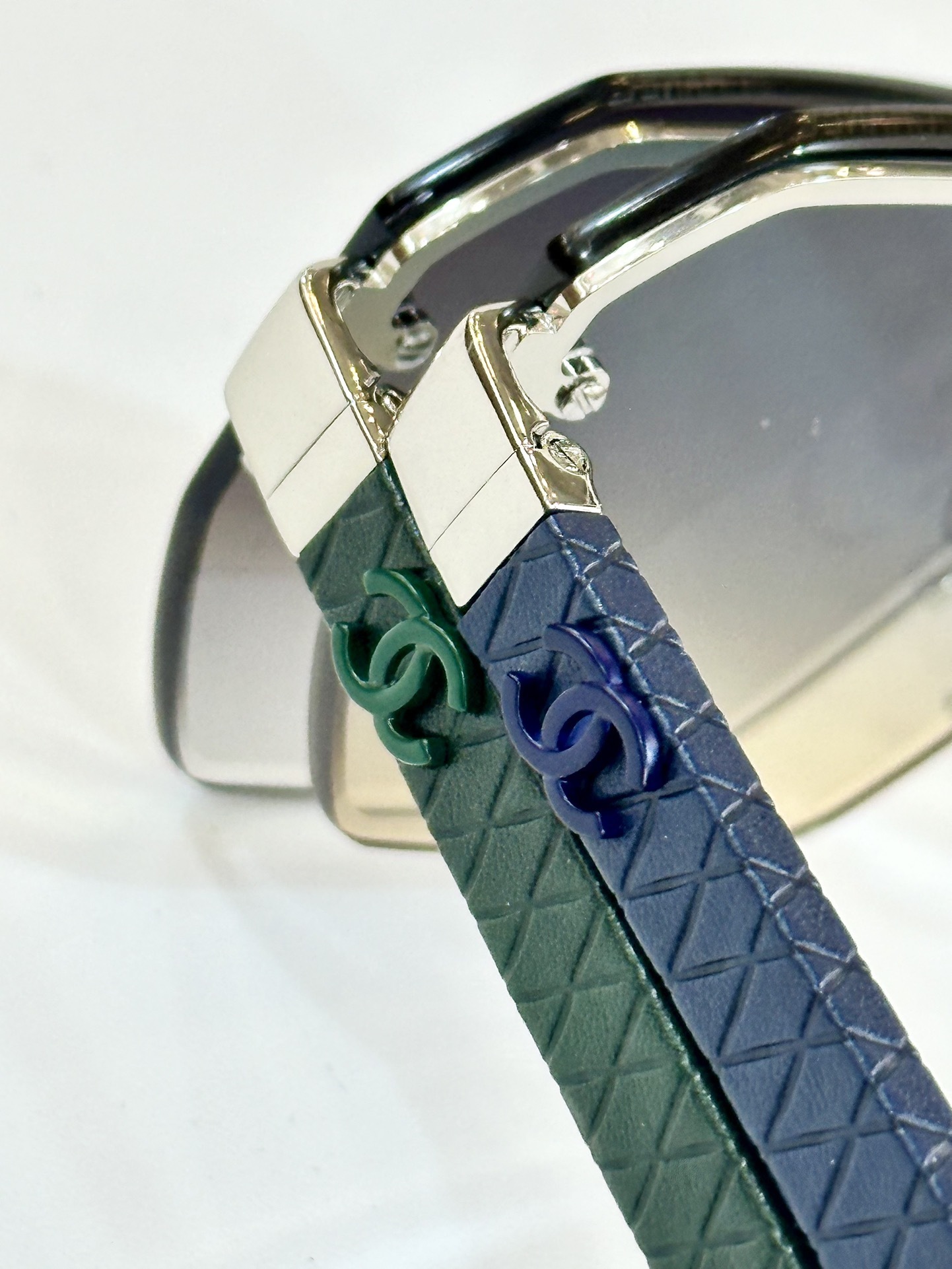 Chanel Luxury Rimless Sunglasses - Oversized Quilted Gold Frame