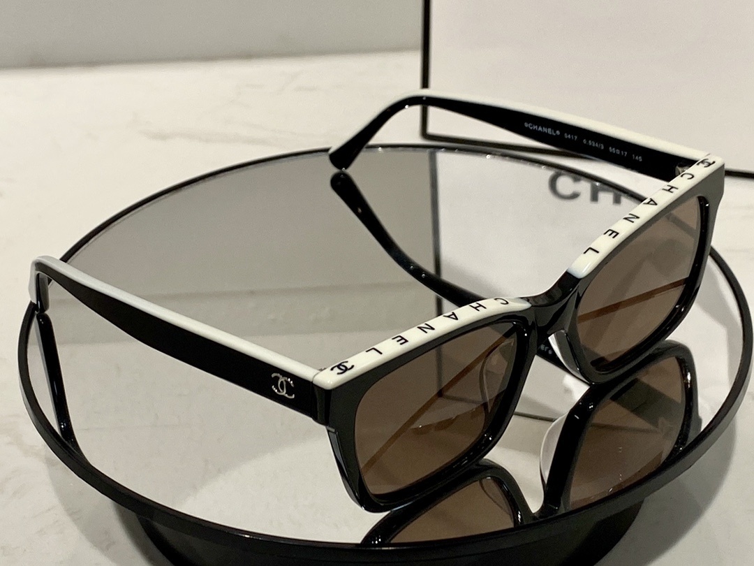 Chanel Square Sunglasses - Black & White Luxury Eyewear for Women