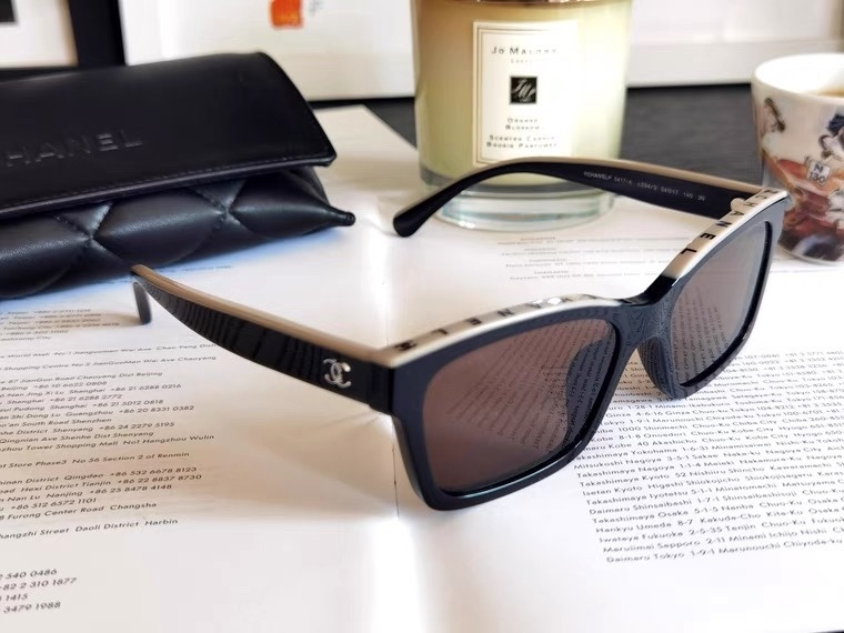 Chanel Square Sunglasses - Black & White Luxury Eyewear for Women