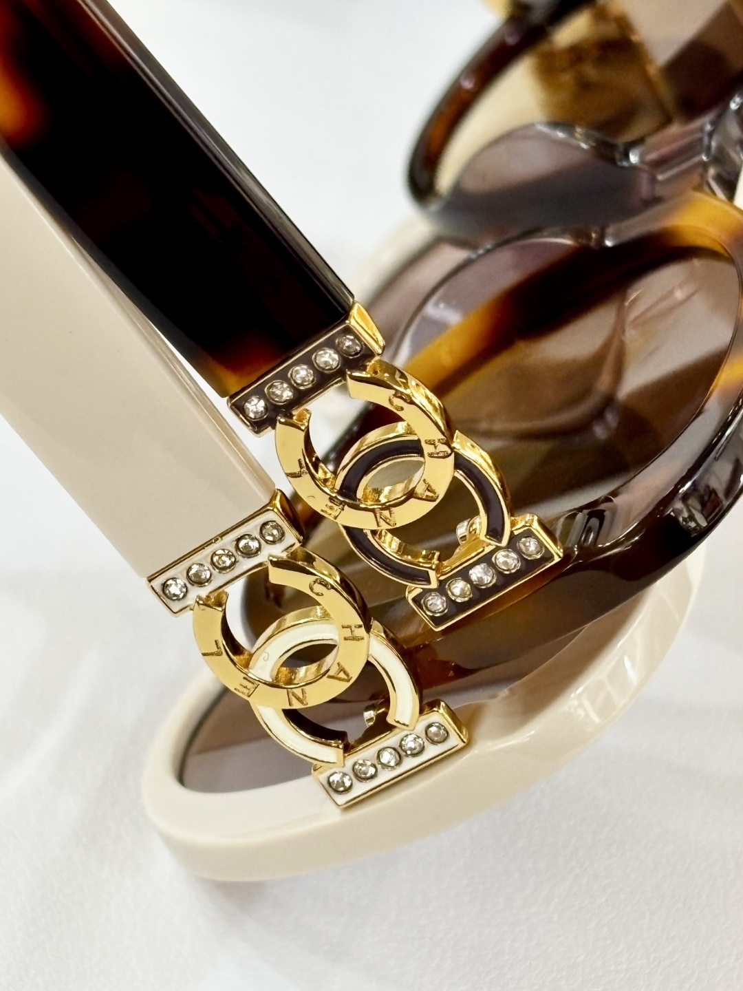 Chanel Luxury Oversized Butterfly Sunglasses with Gold CC Logo