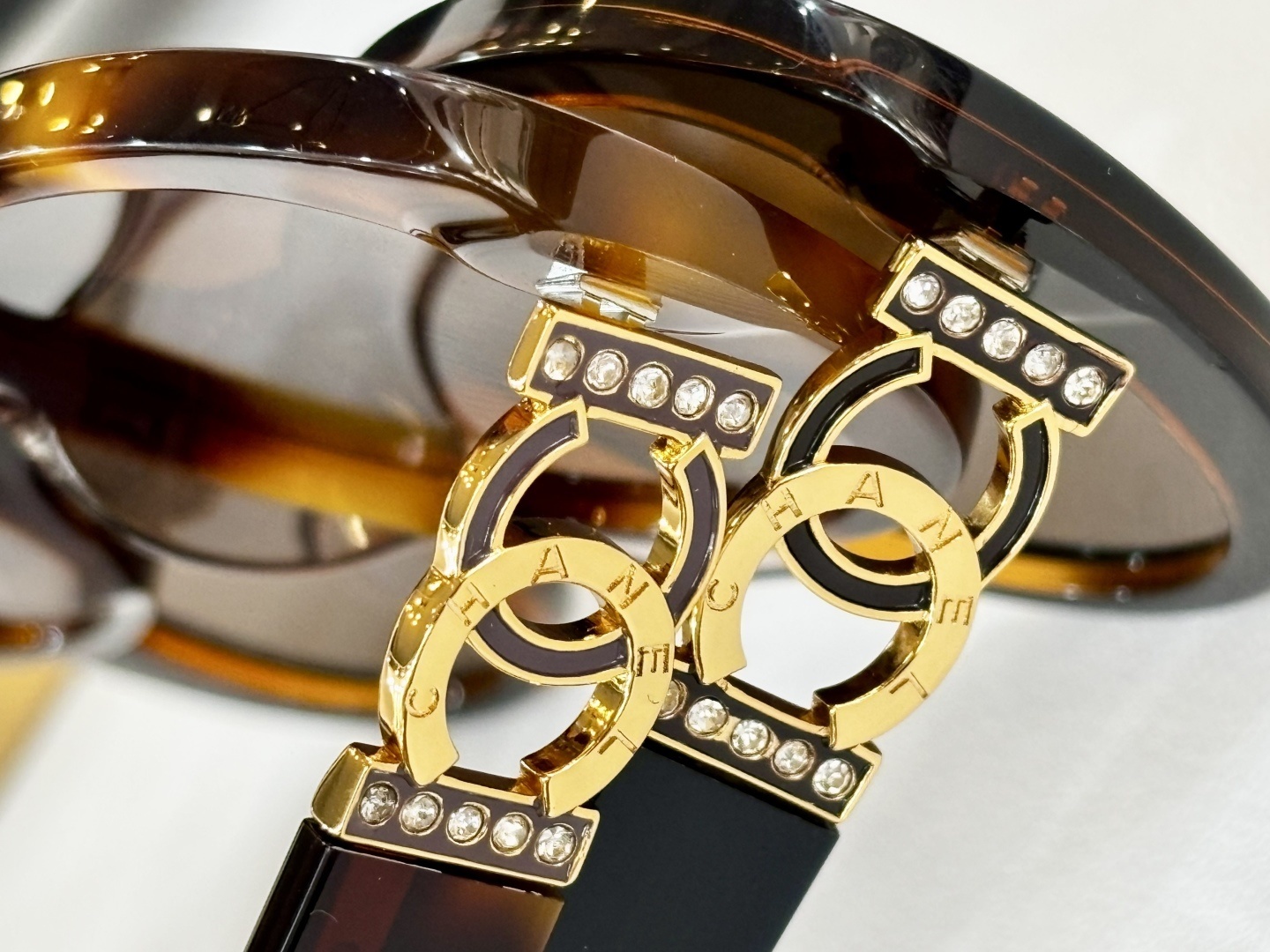 Chanel Luxury Oversized Butterfly Sunglasses with Gold CC Logo
