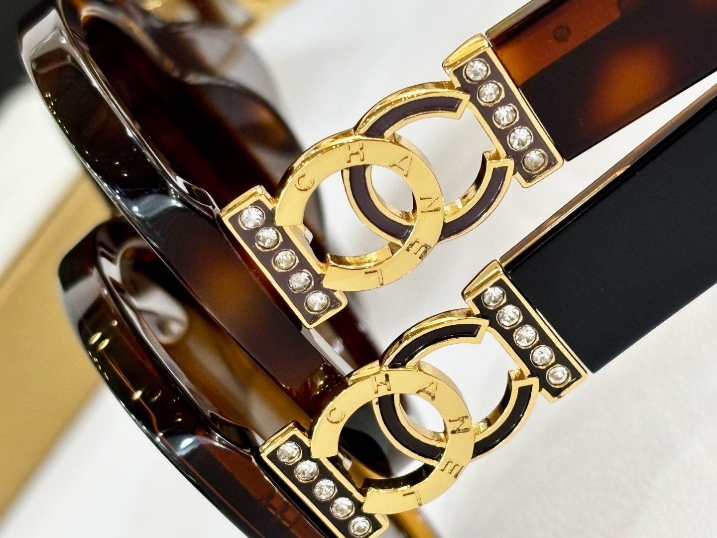 Chanel Luxury Oversized Butterfly Sunglasses with Gold CC Logo