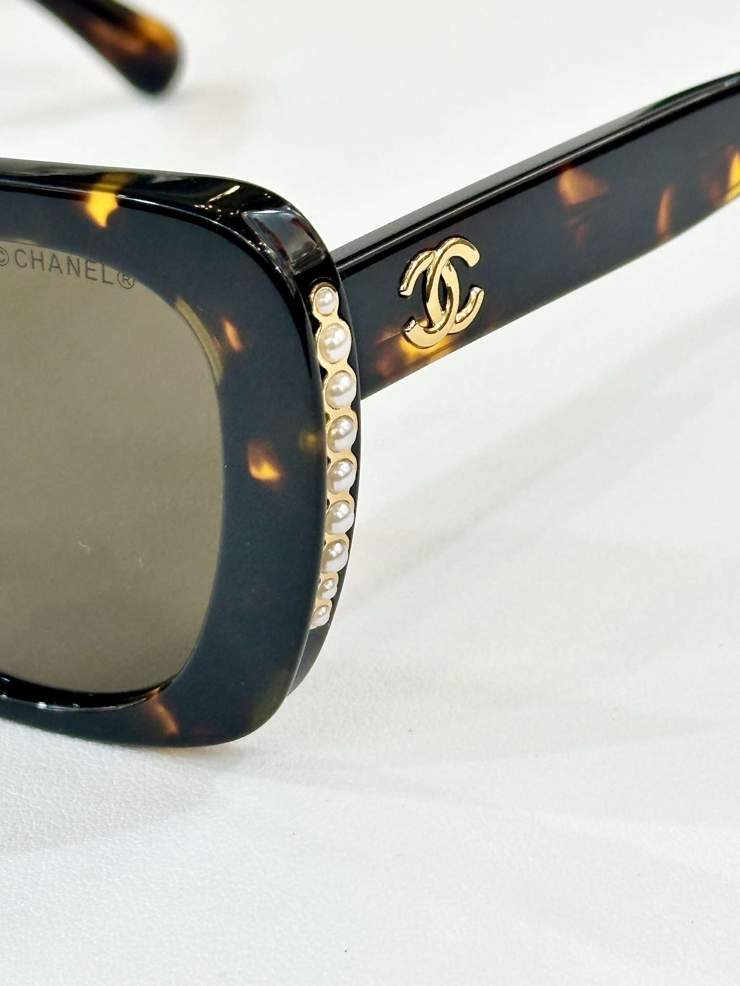 Chanel Pearl Embellished Oversized Butterfly Sunglasses for Women