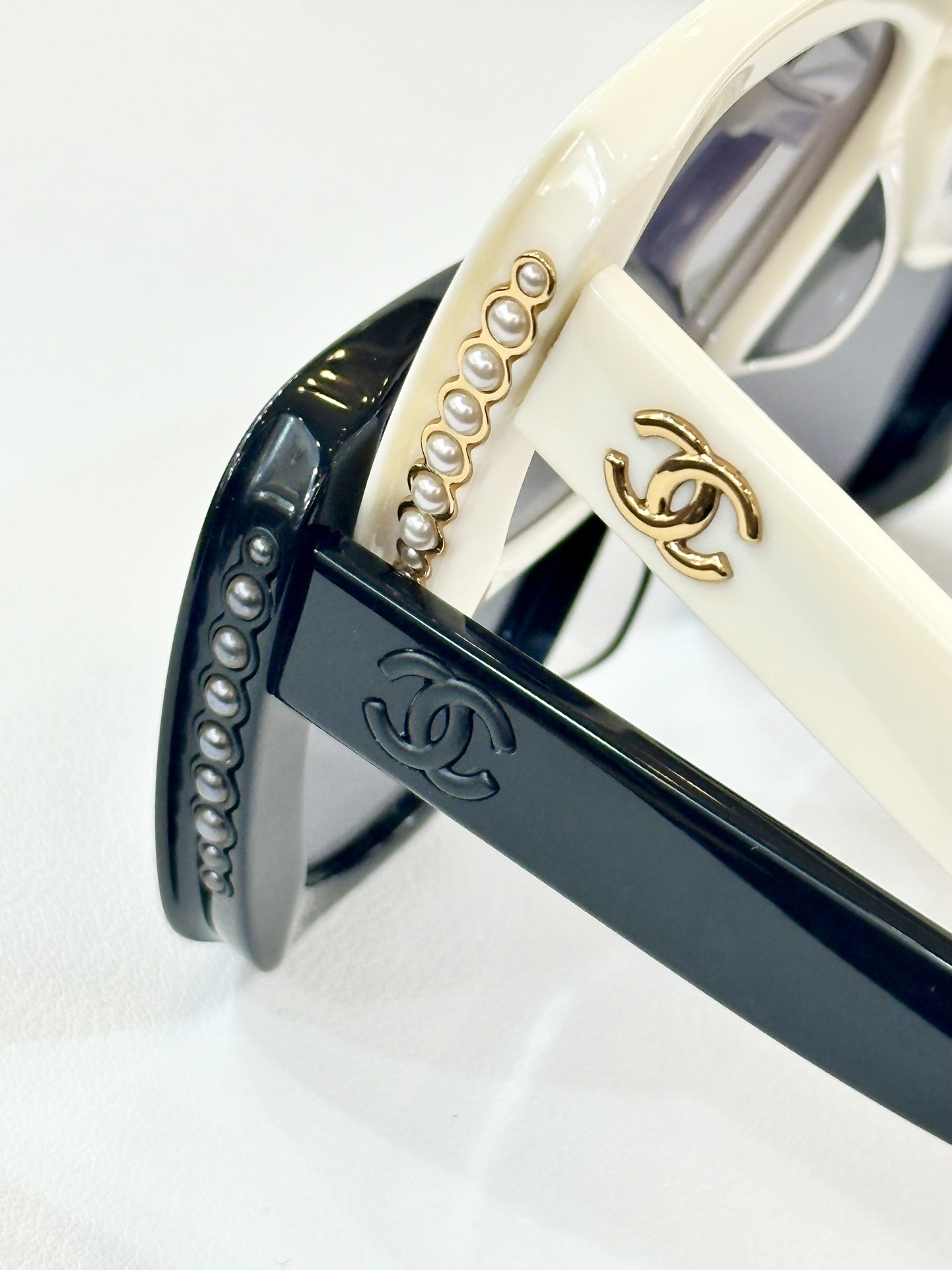 Chanel Pearl Embellished Oversized Butterfly Sunglasses for Women