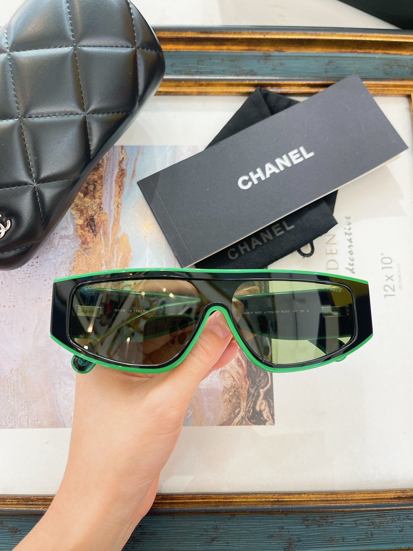 Chanel Luxury Oversized Shield Sunglasses - Rectangular Wrap Frame