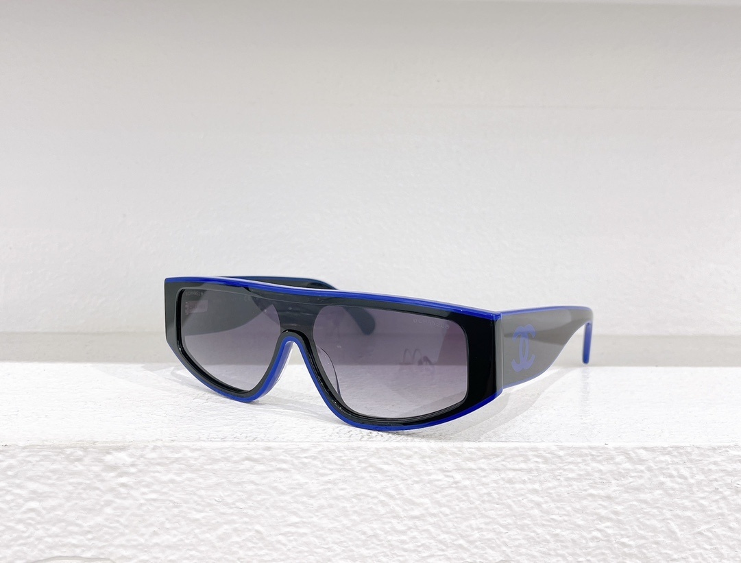 Chanel Bold Shield Sunglasses with CC Logo - Luxury Designer Eyewear