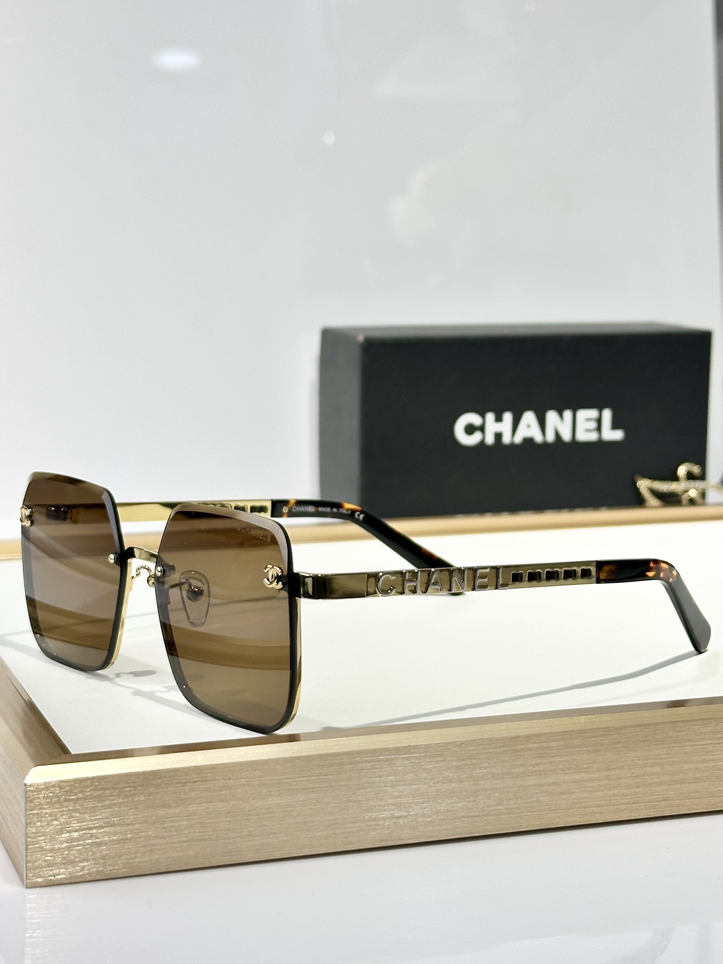 Chanel Square Rimless Sunglasses - Luxury Gradient Lens Eyewear