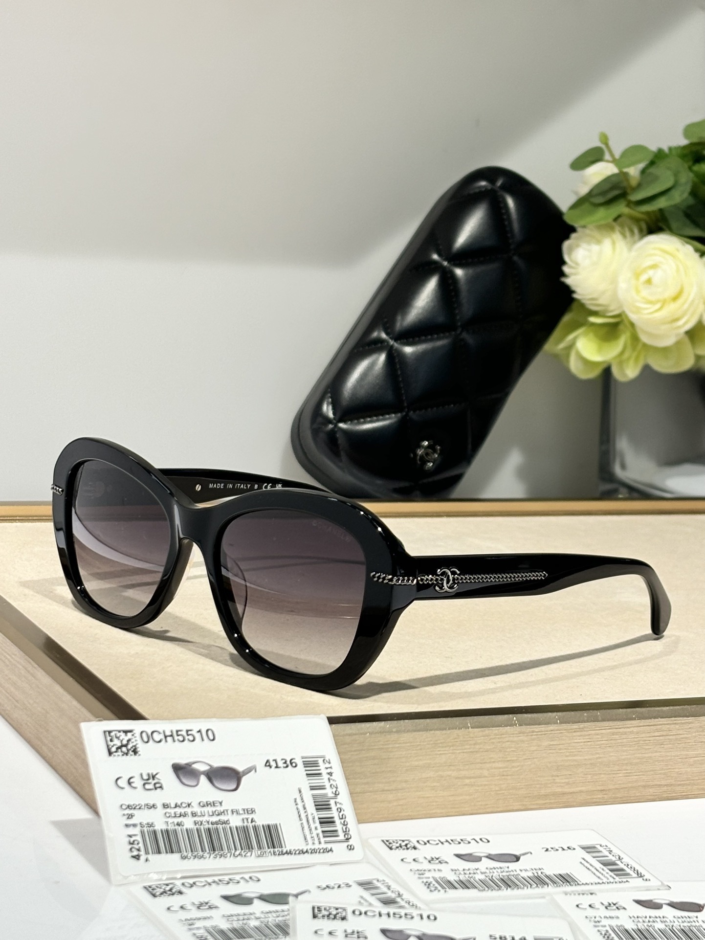 Chanel OCH5510 Luxury Square Sunglasses with Blue Light Filter