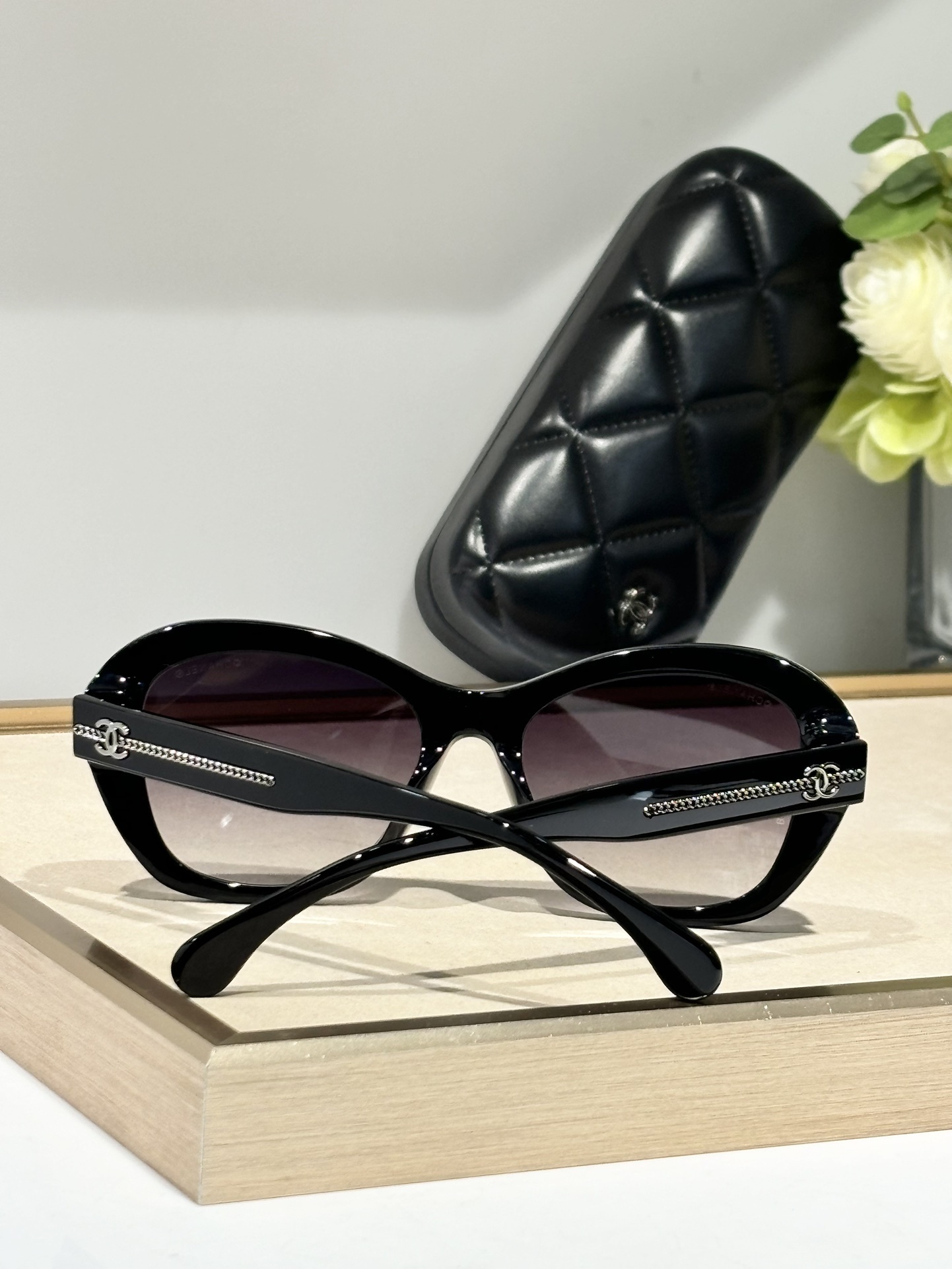 Chanel 5510 Butterfly Sunglasses - Black Grey Gradient Lenses