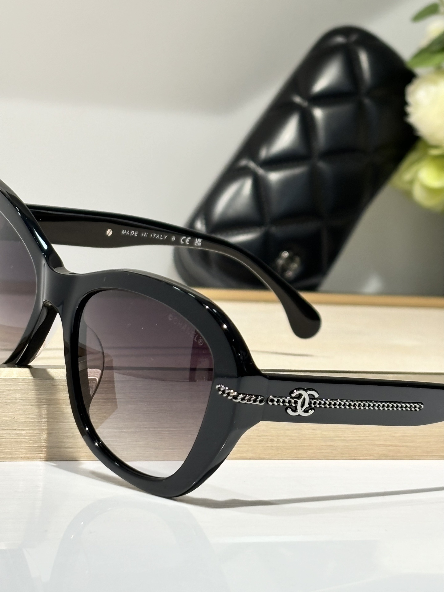 Chanel 5510 Butterfly Sunglasses - Black Grey Gradient Lenses