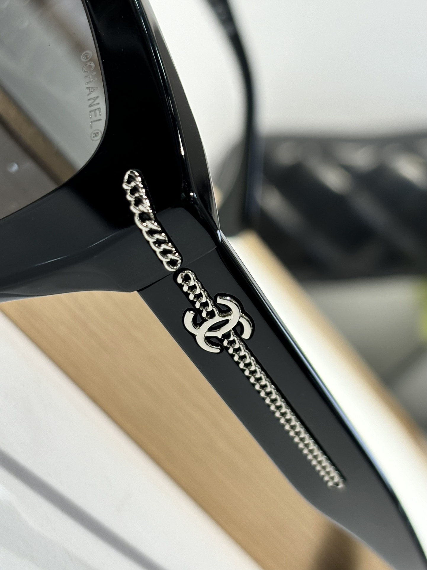 Chanel CH5509 Black Square Sunglasses with Polarized Grey Lenses