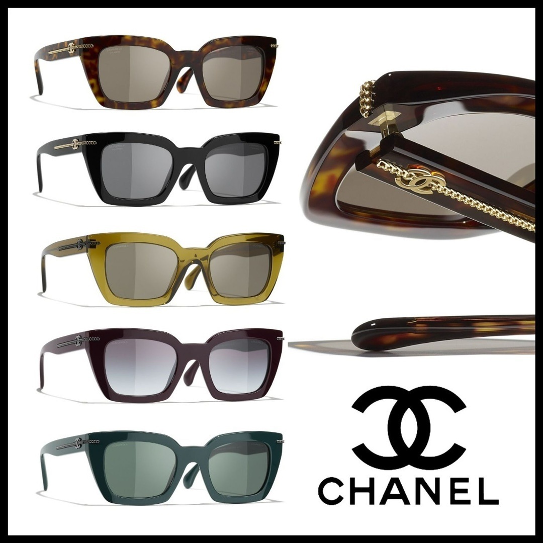 Chanel Luxury Square Sunglasses – Polarized Lenses with CC Chain