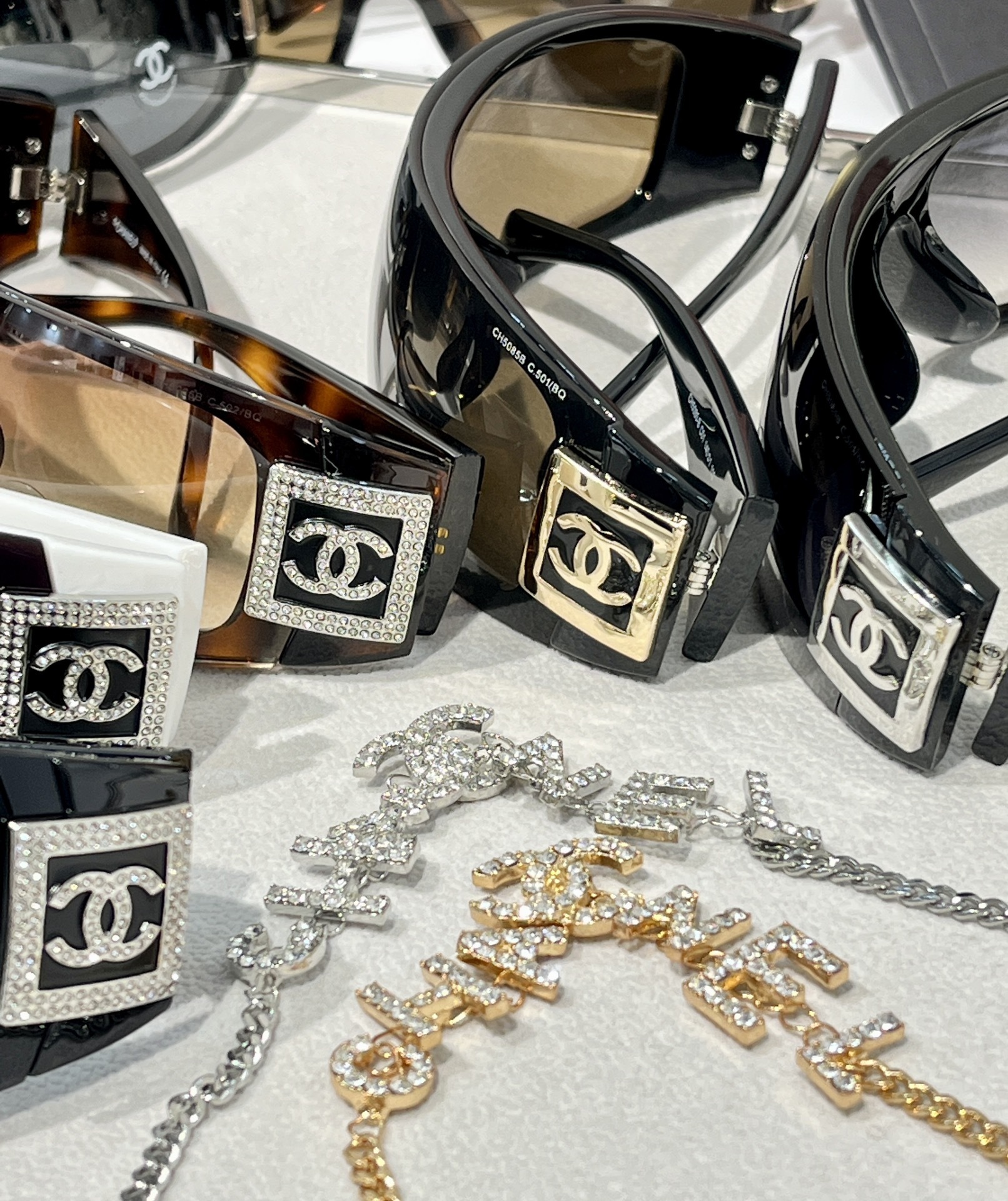 Chanel Luxury Shield Sunglasses - Y2K Wrap-Around Designer Eyewear