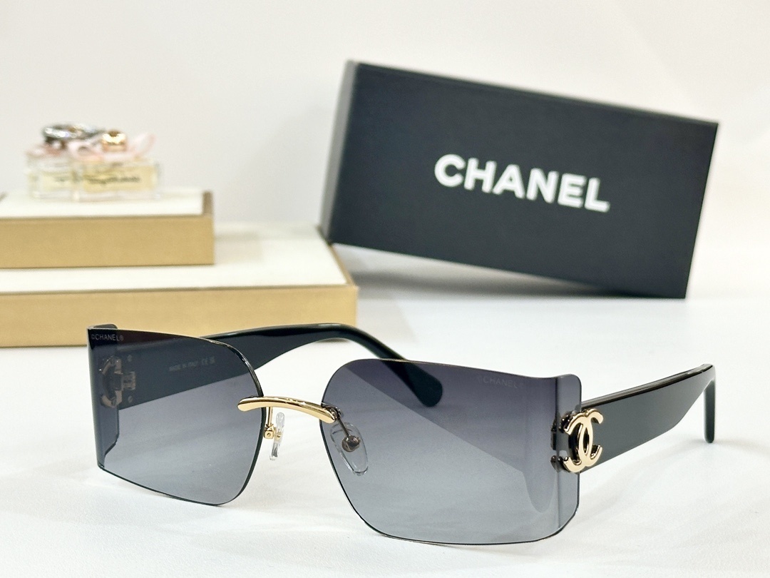 Luxury Chanel Rimless Gradient Sunglasses - Elegant Women's Eyewear