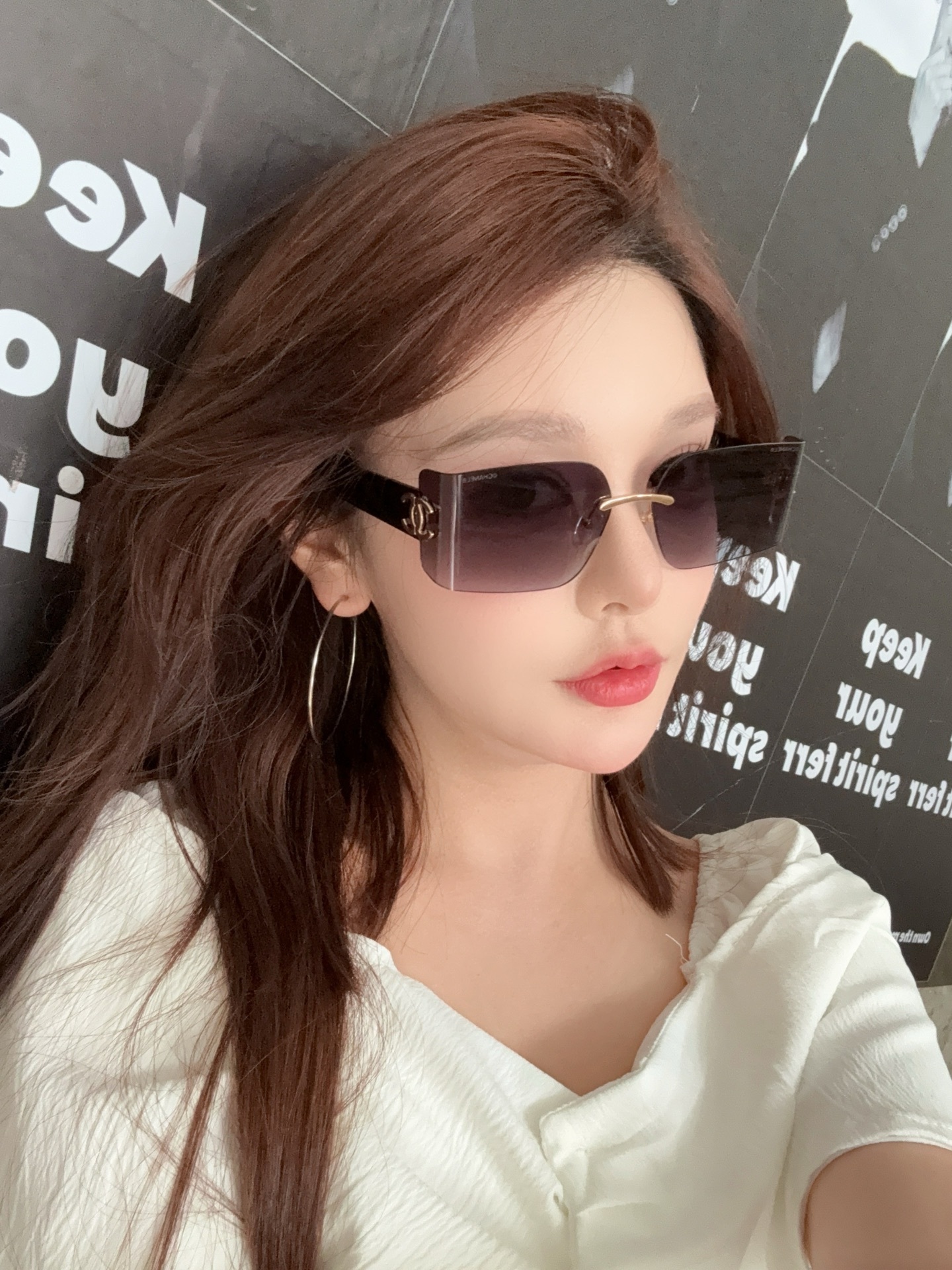 Luxury Women's Rimless Rectangular Sunglasses - Chic Gradient Lens