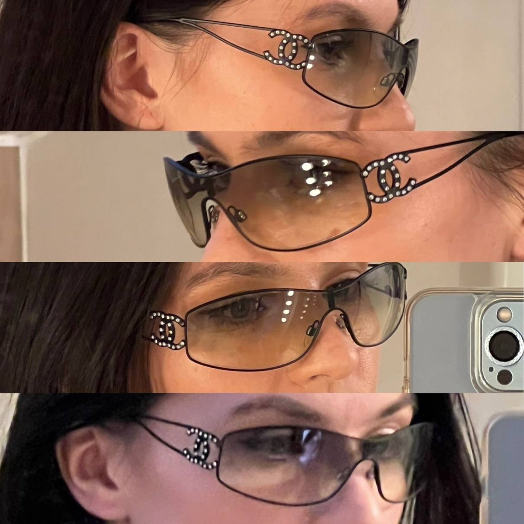 Luxury Vintage Y2K Shield Sunglasses - Gold Frame Wrap Around