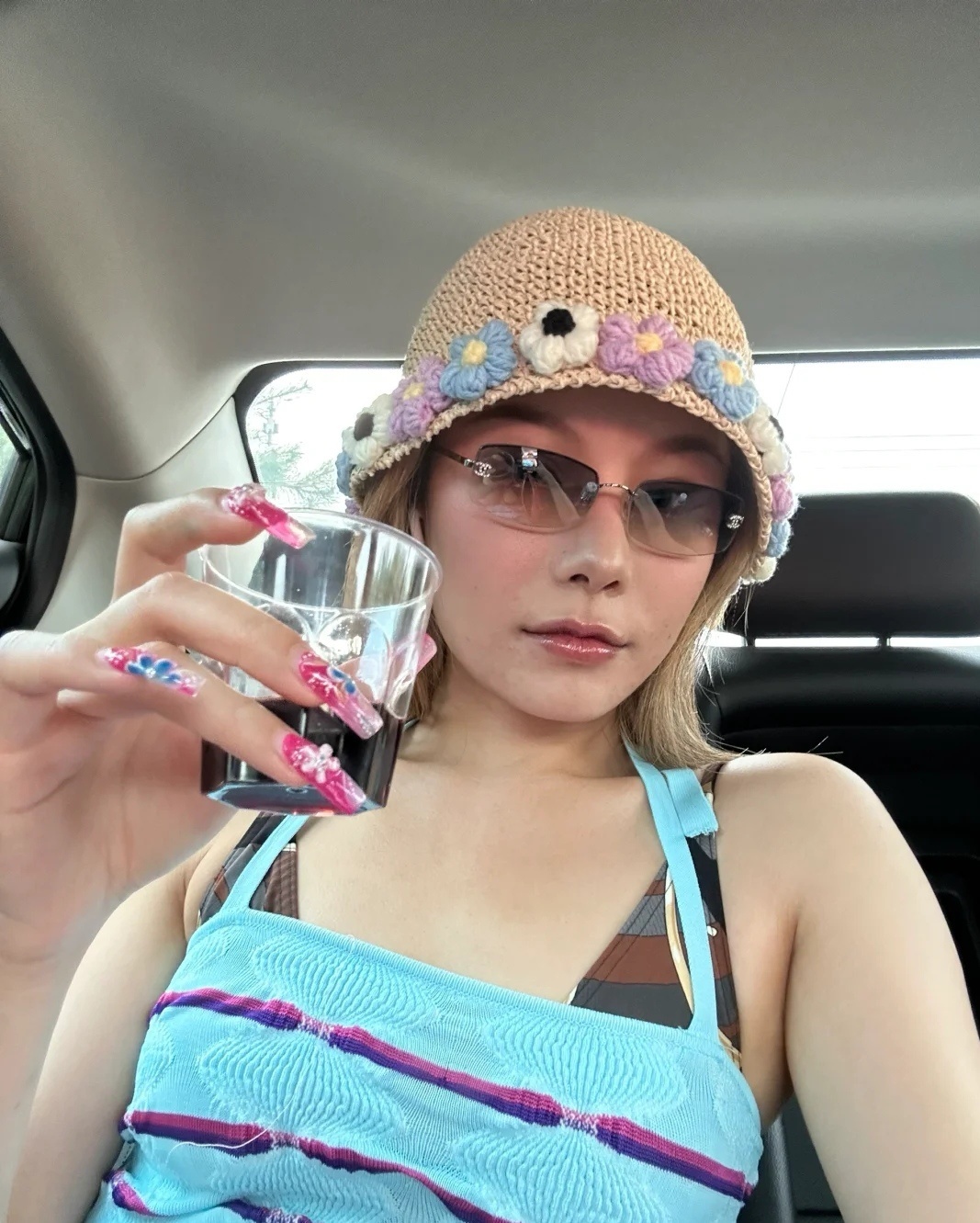 Luxury Chanel Rimless Sunglasses with Rhinestone CC Logo