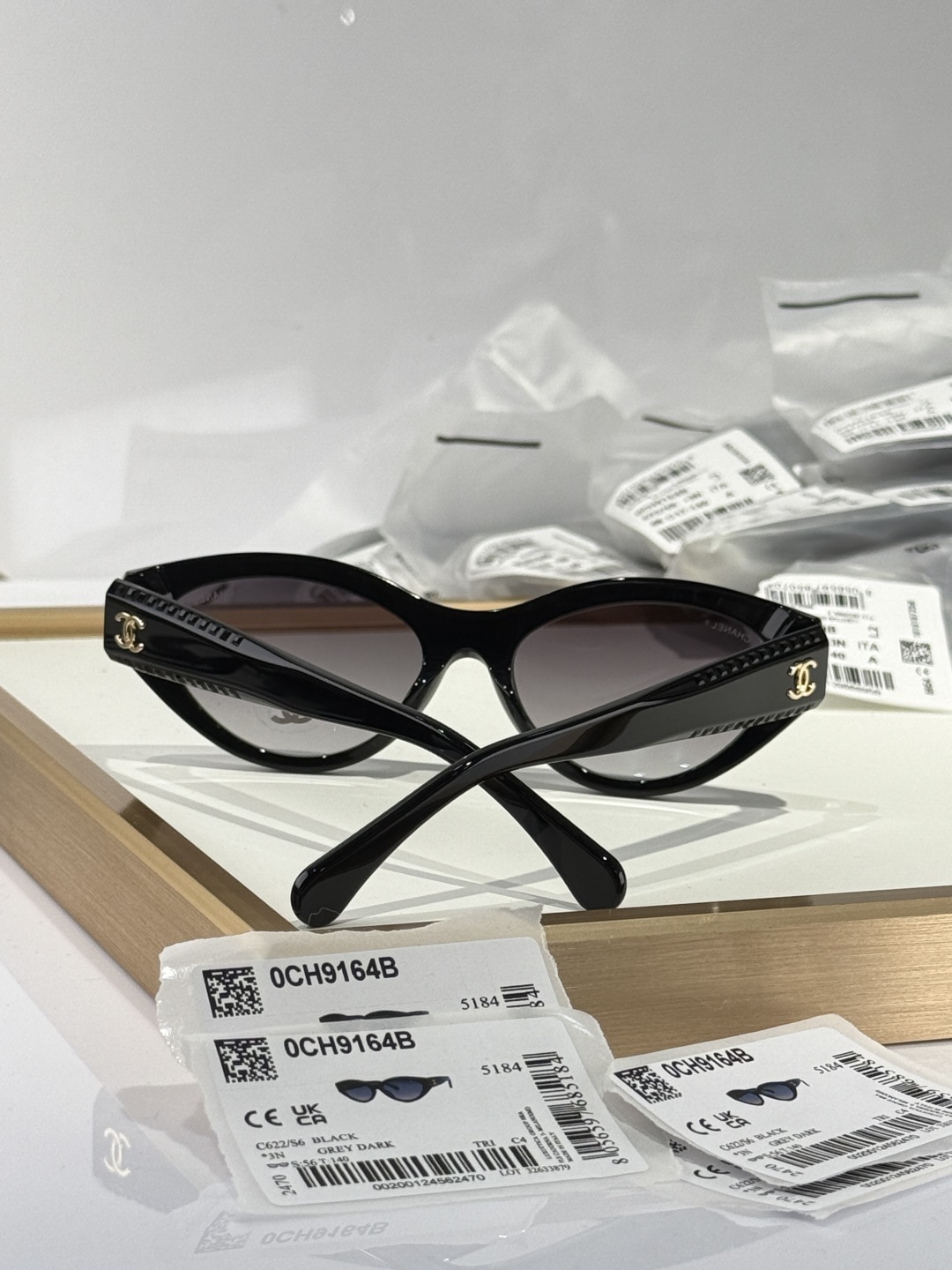 Chanel CH9164B Luxury Cat Eye Sunglasses - Black & Grey Gradient