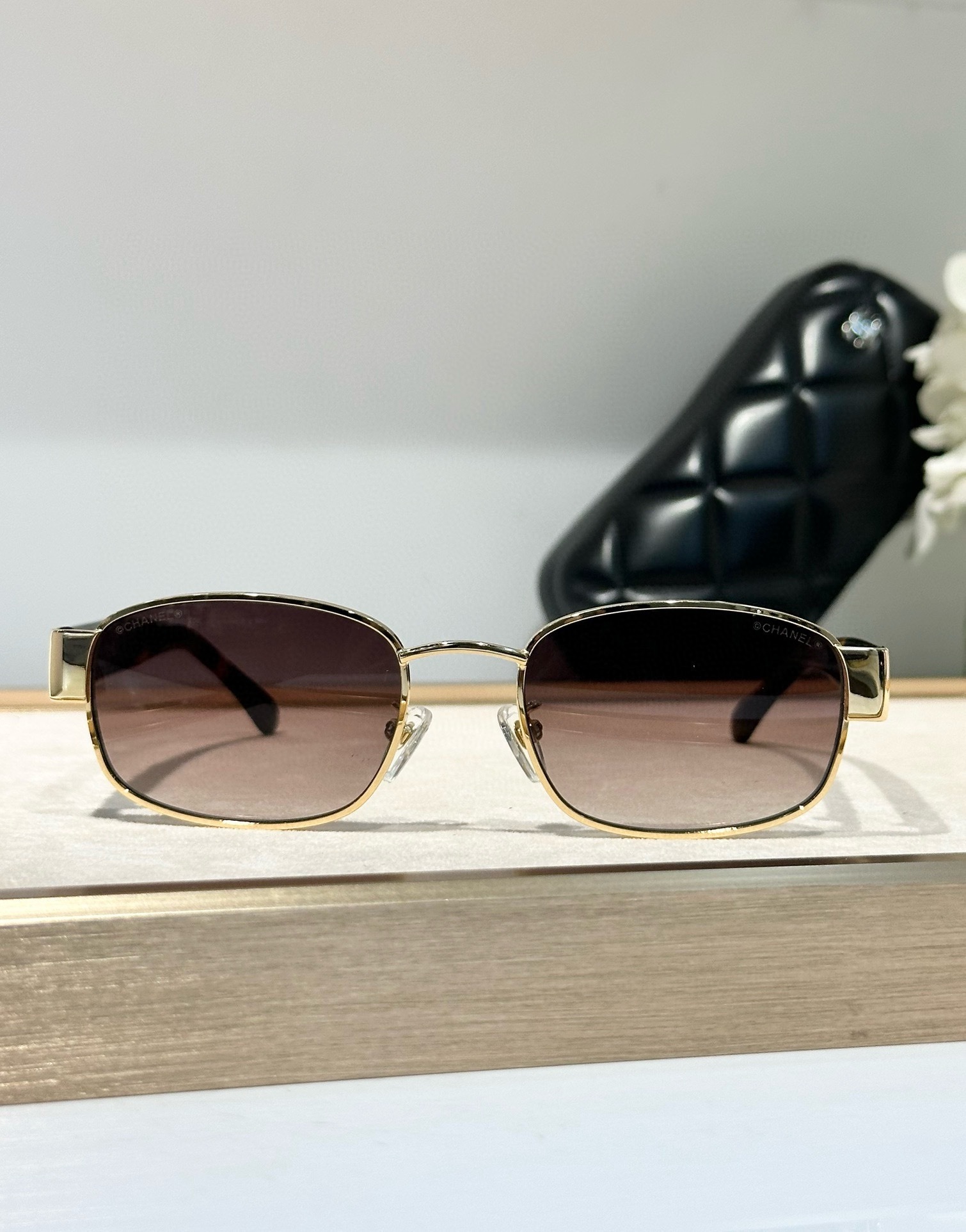 Chanel Luxury Rectangular Sunglasses - Elegant Metal Frame Series