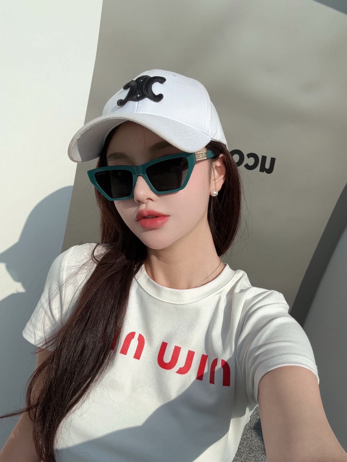 Retro Green Cat-Eye Sunglasses for Women - Chic UV Protection