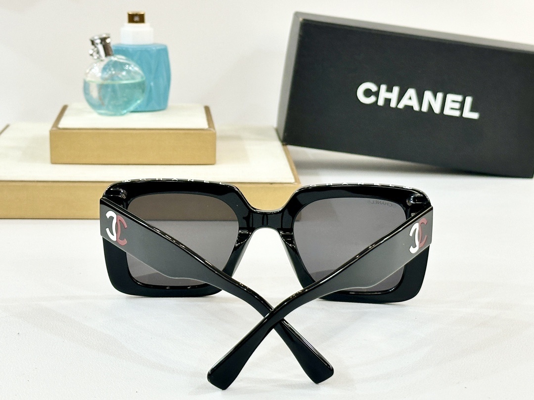 Chanel Luxury Square Tortoiseshell Sunglasses with Blue CC Logo