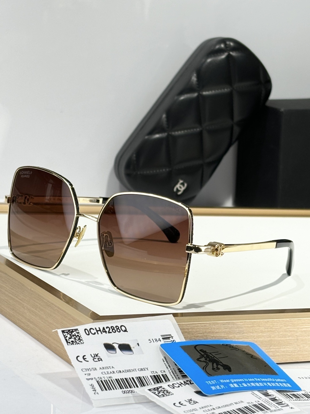 Chanel OCH4288Q Oversized Square Metal Sunglasses - Premium Luxury