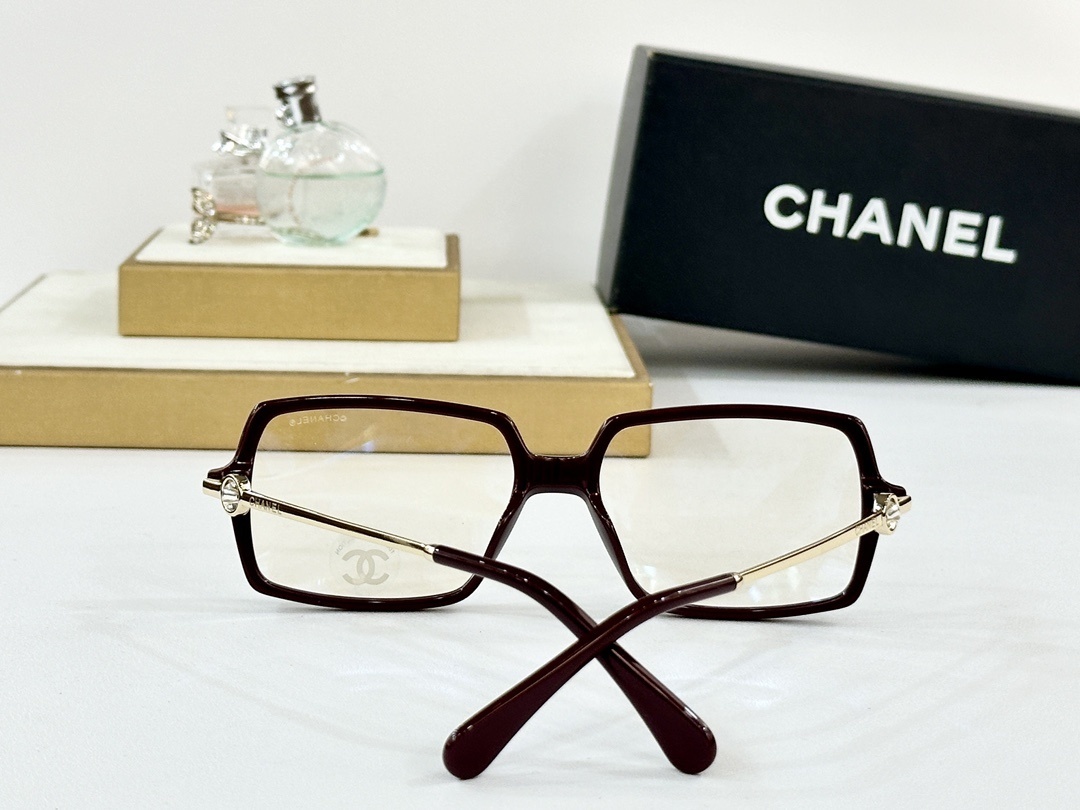 Chanel Luxury Square Optical Frames - Elegant Black & Gold Eyewear