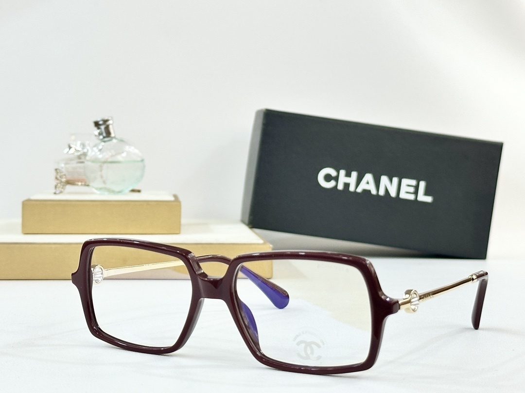 Chanel Luxury Square Optical Frames - Elegant Black & Gold Eyewear