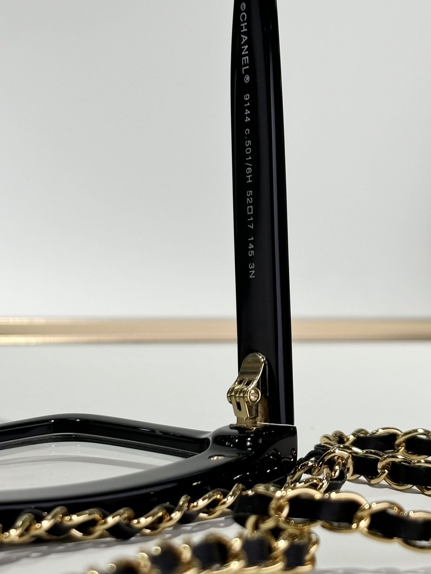 Luxury Square Eyeglasses with Signature Chain - Blue Light Protect