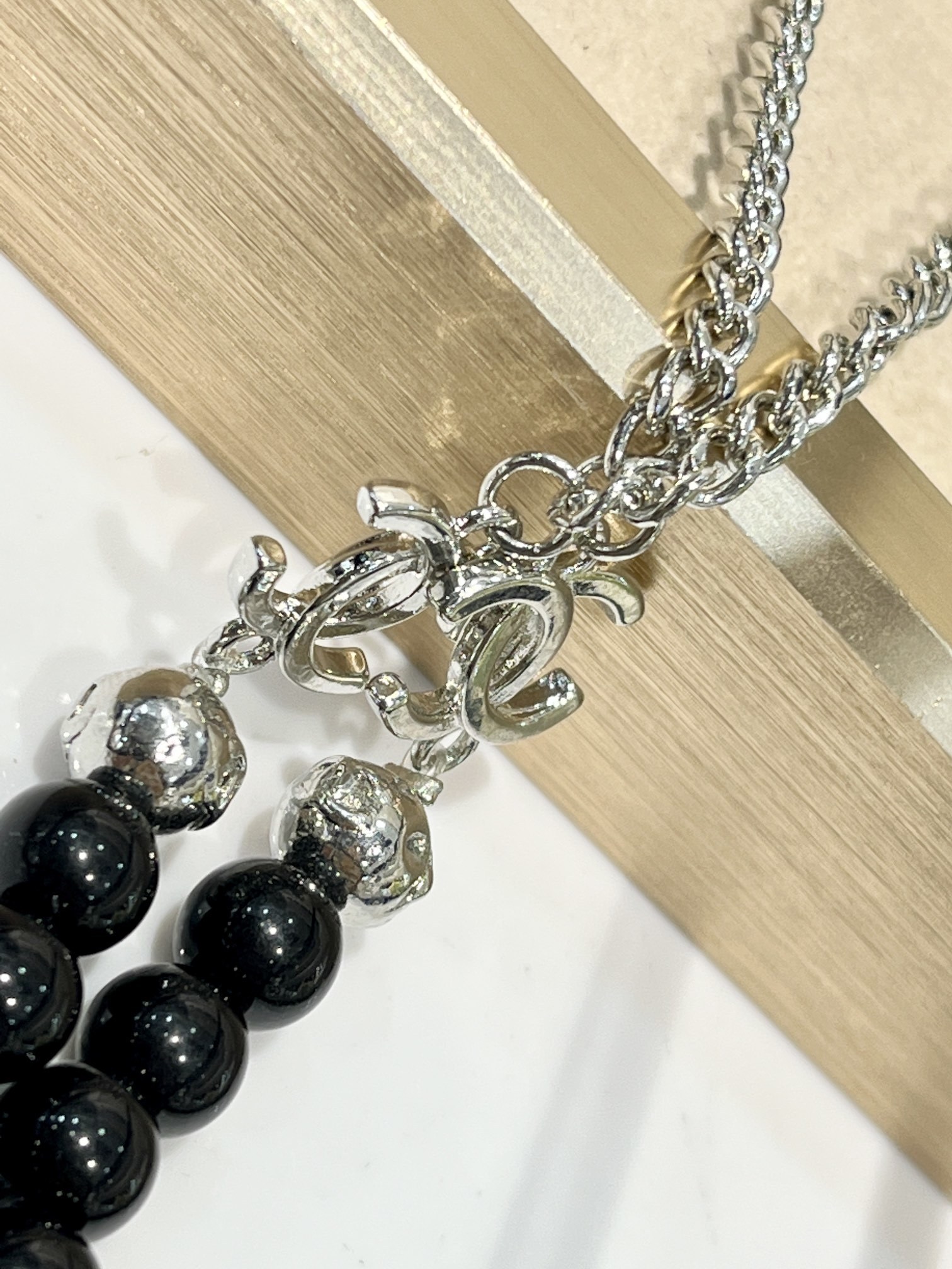 Chanel Designer Round Eyeglasses with Beaded Chain Accessory