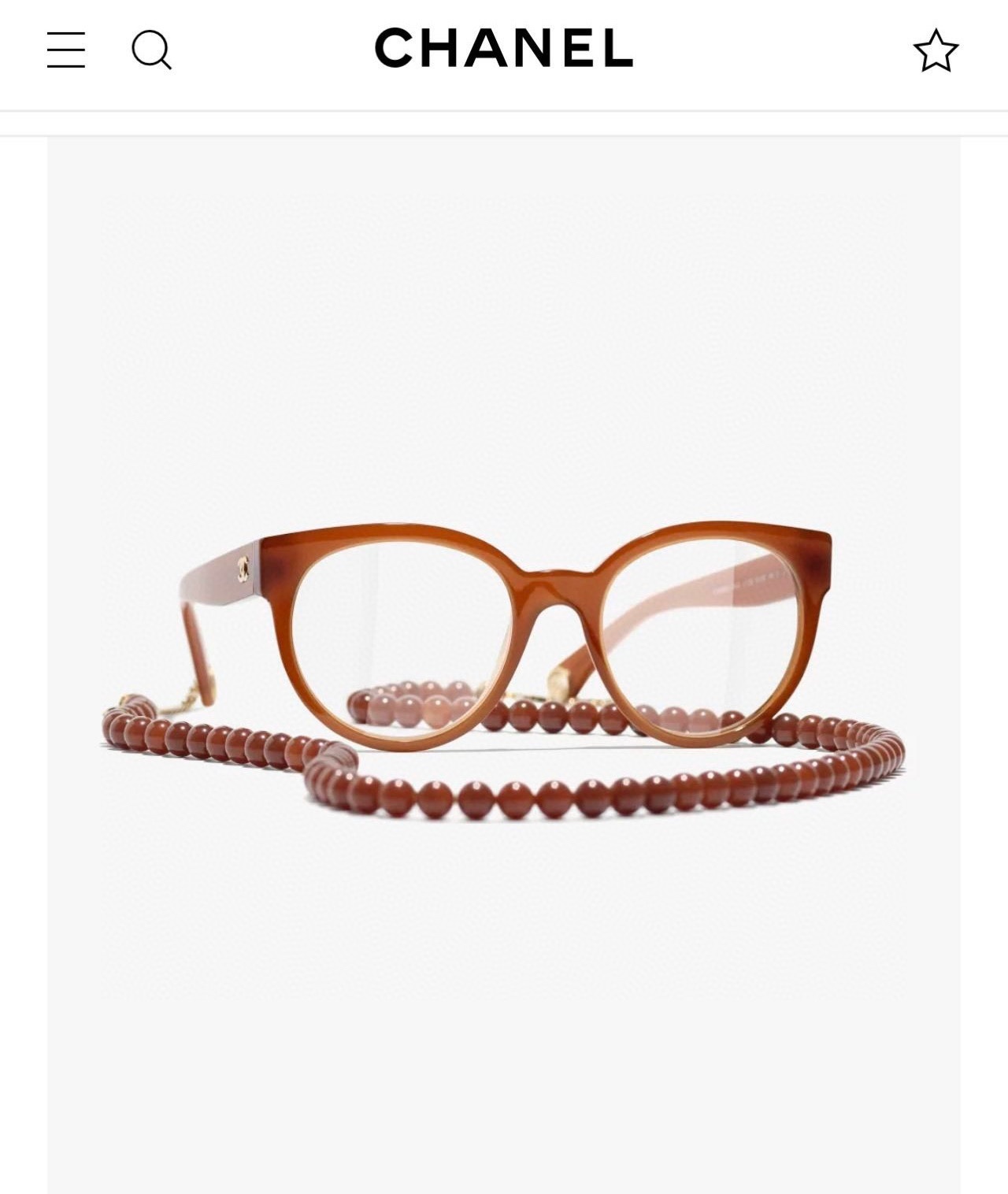 Chanel Luxury Cat-Eye Eyeglasses with Beaded Chain Accessory