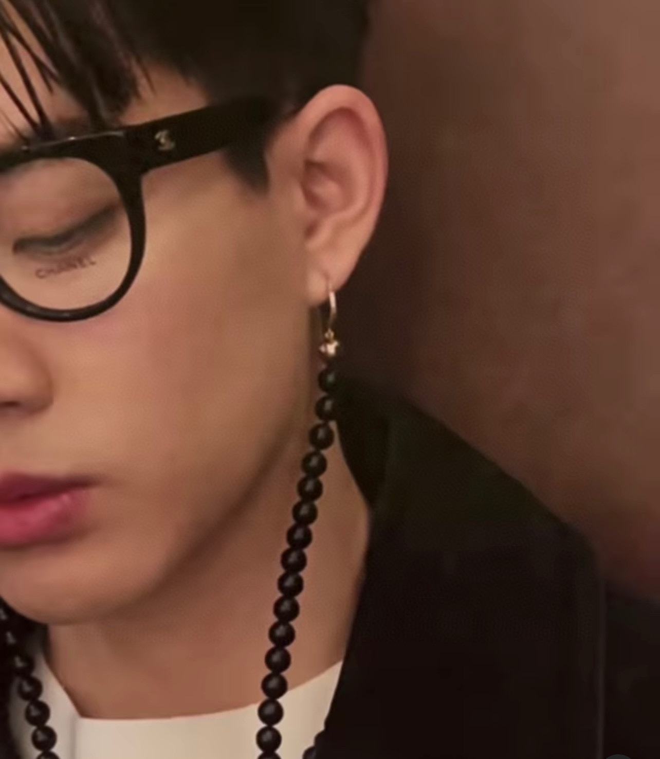 Chanel Luxury Cat-Eye Eyeglasses with Beaded Chain Accessory