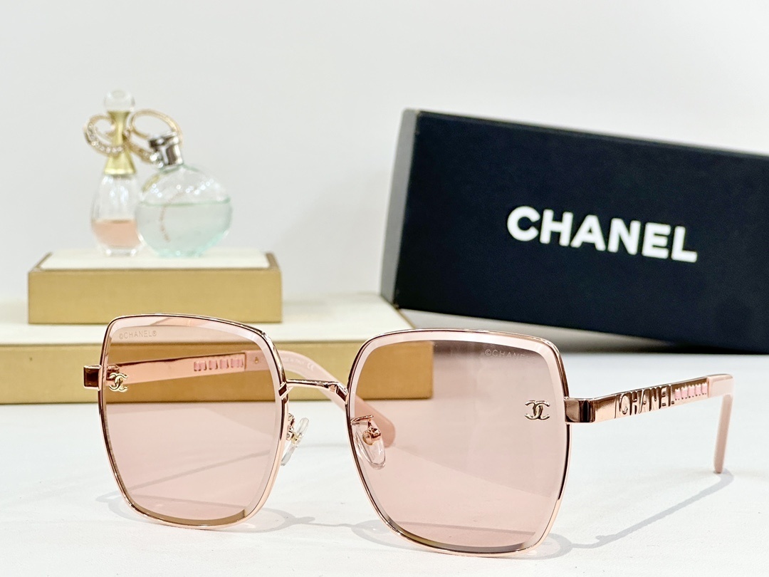 Chanel Luxury Oversized Square Sunglasses with Iconic CC Logo