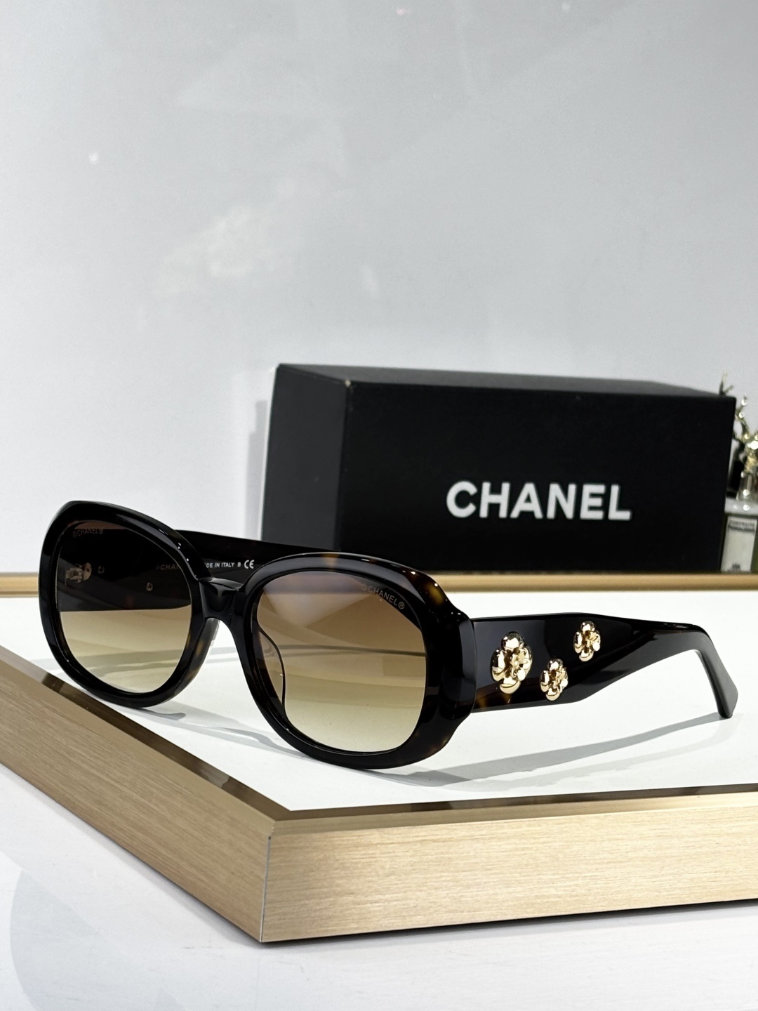 Chanel Camellia Flower Oval Sunglasses - Luxury Designer Eyewear