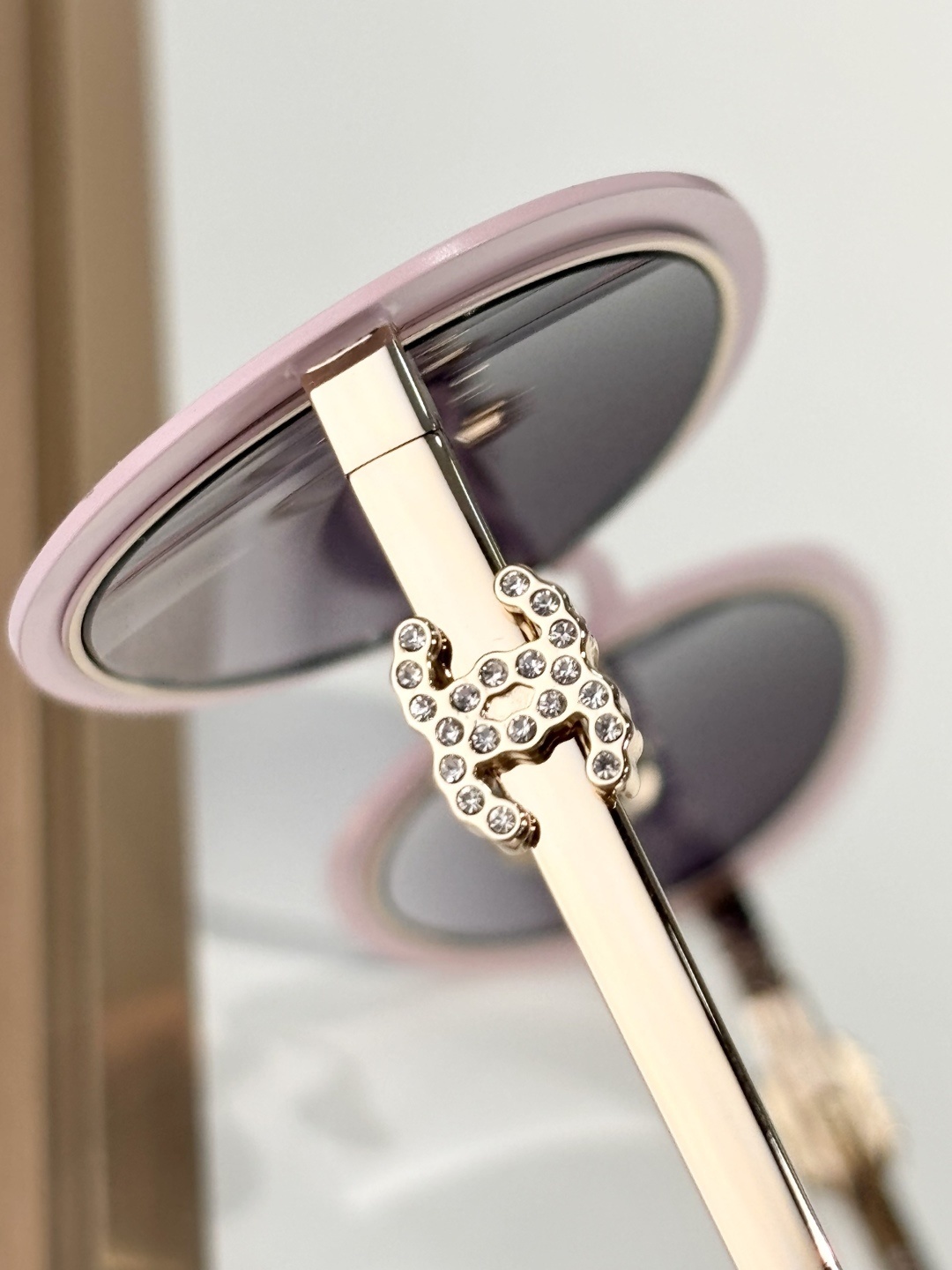 Chanel CH9578B Luxury Oval Sunglasses with Crystal CC Logo