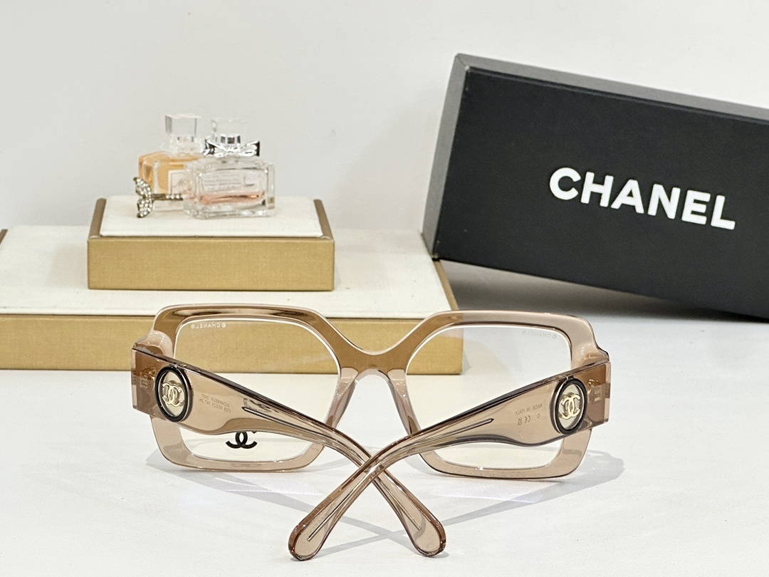 Chanel Luxury Oversized Square Eyeglasses with Gold CC Logo