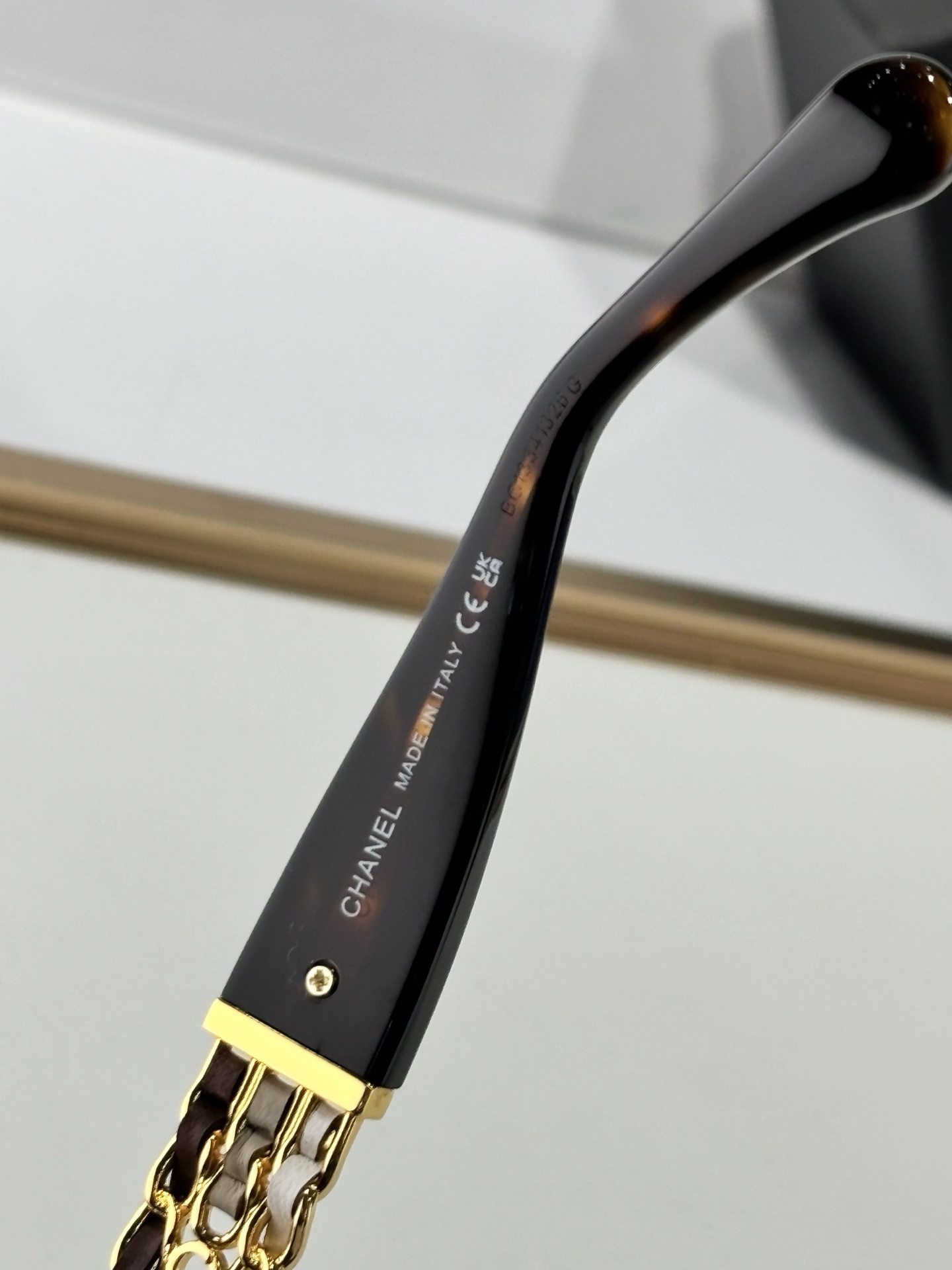 Chanel Rectangle Sunglasses - Dark Tortoise & Calfskin Polarized