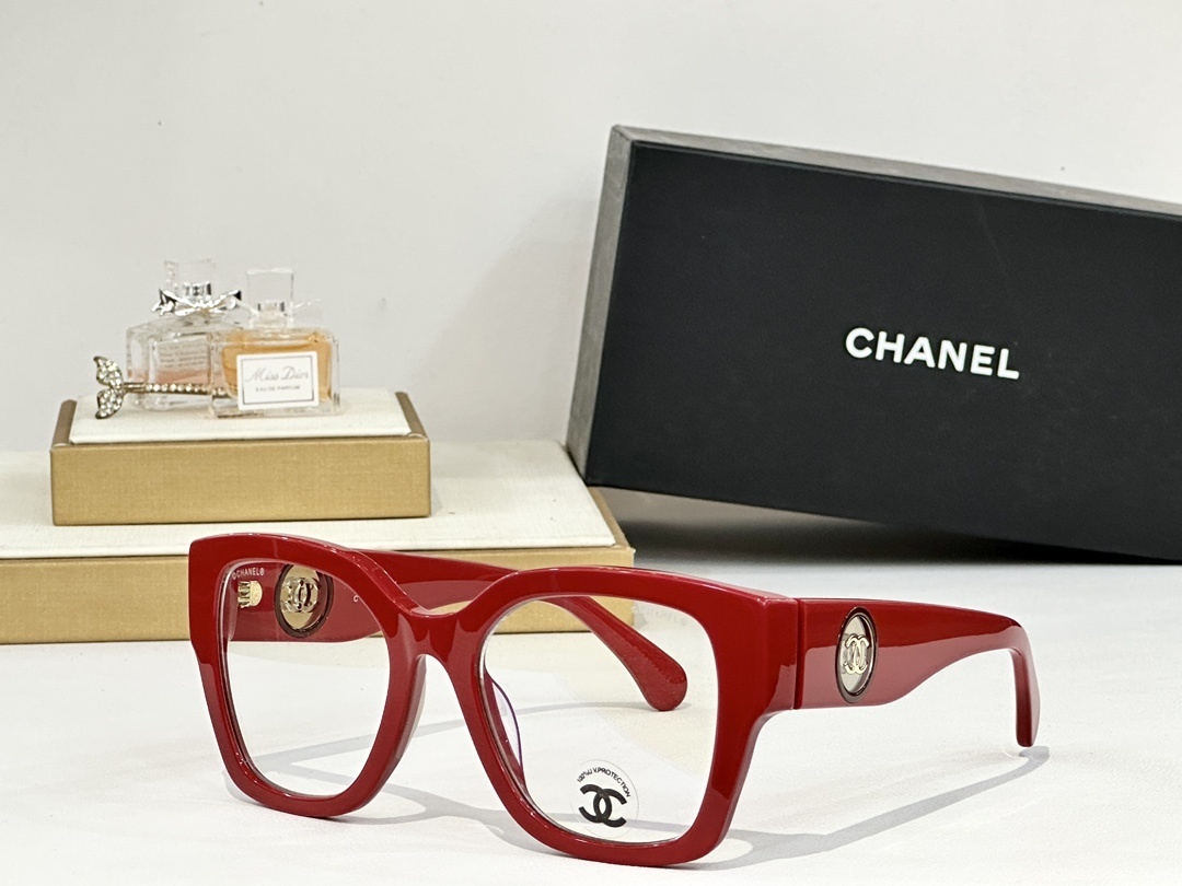 Chanel Luxury Oversized Square Eyeglasses with Gold CC Logo